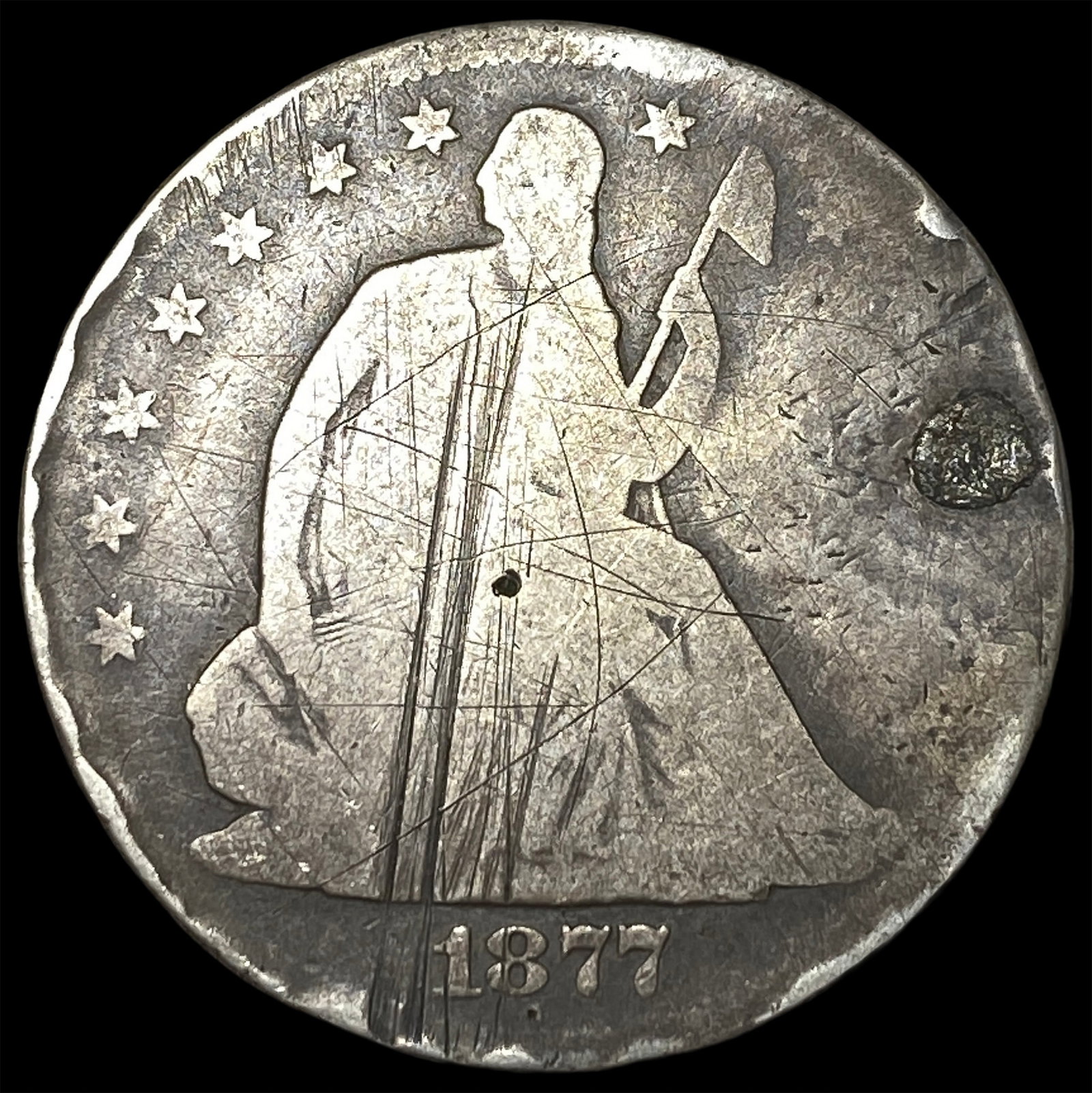 1877-CC Silver Half Dollar NICELY CIRCULATED: 1877-CC Silver Half Dollar NICELY CIRCULATED