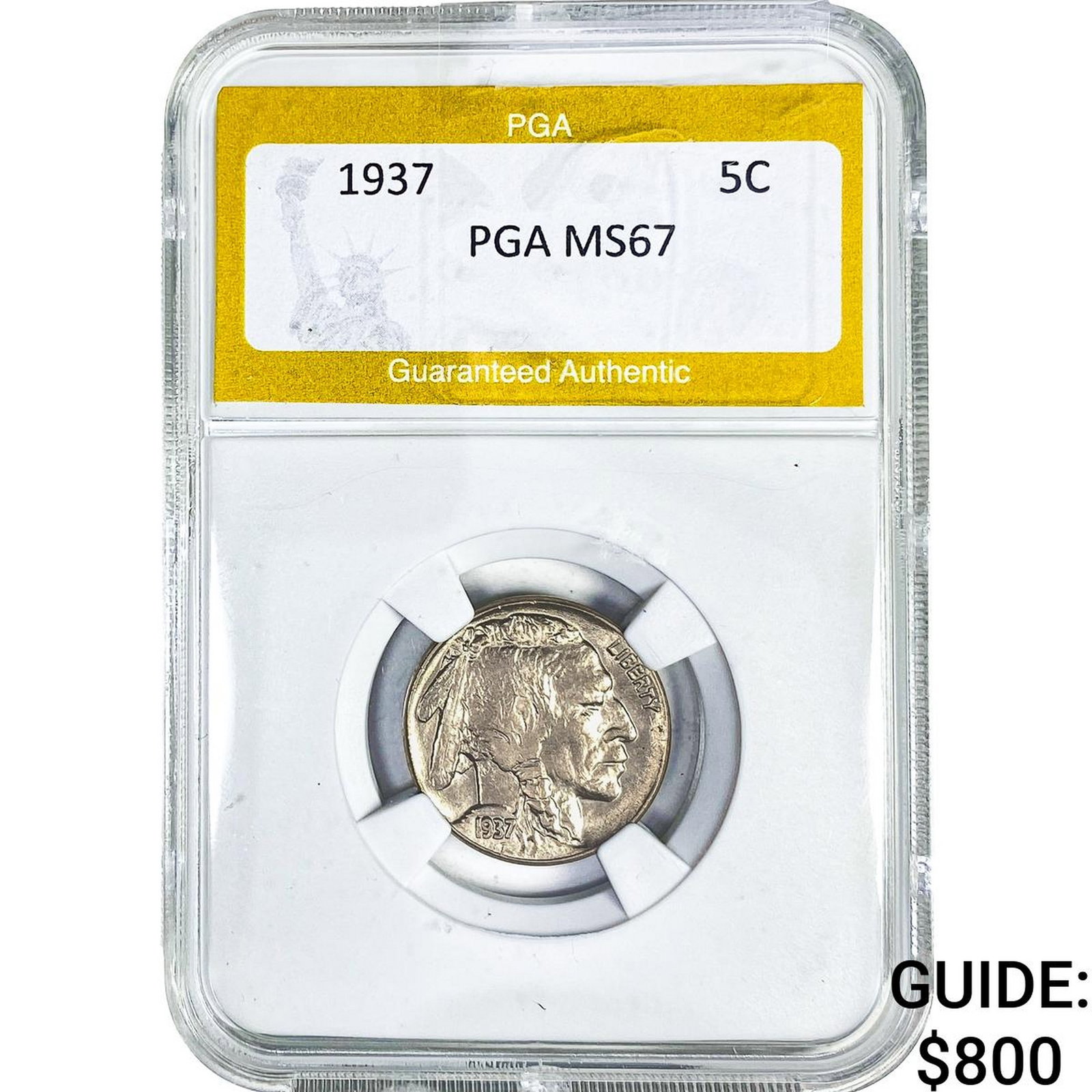 1937 Buffalo Nickel PGA MS67: 1937 Buffalo Nickel PGA MS67