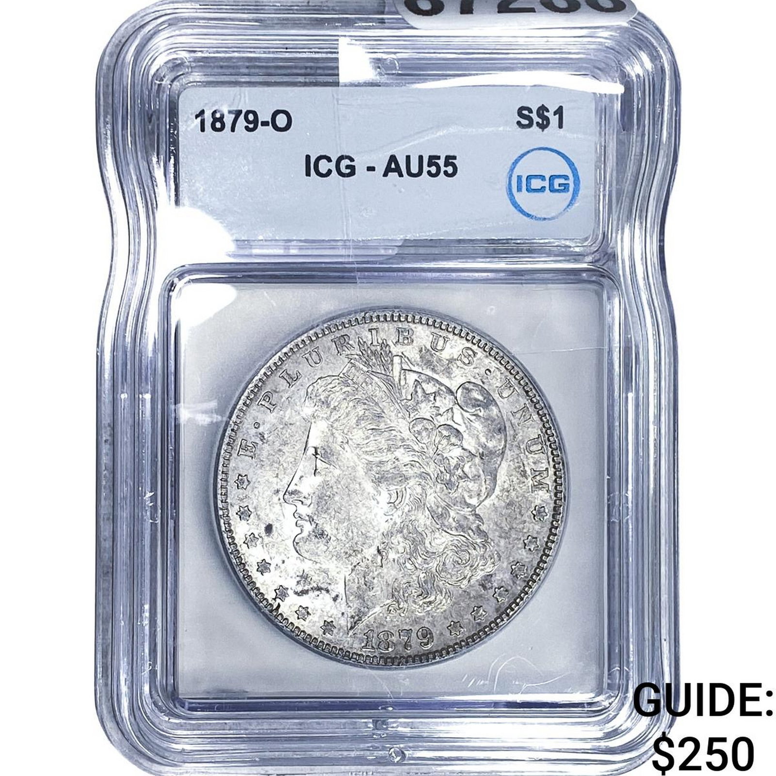 1879-O Morgan Silver Dollar ICG AU55: 1879-O Morgan Silver Dollar ICG AU55