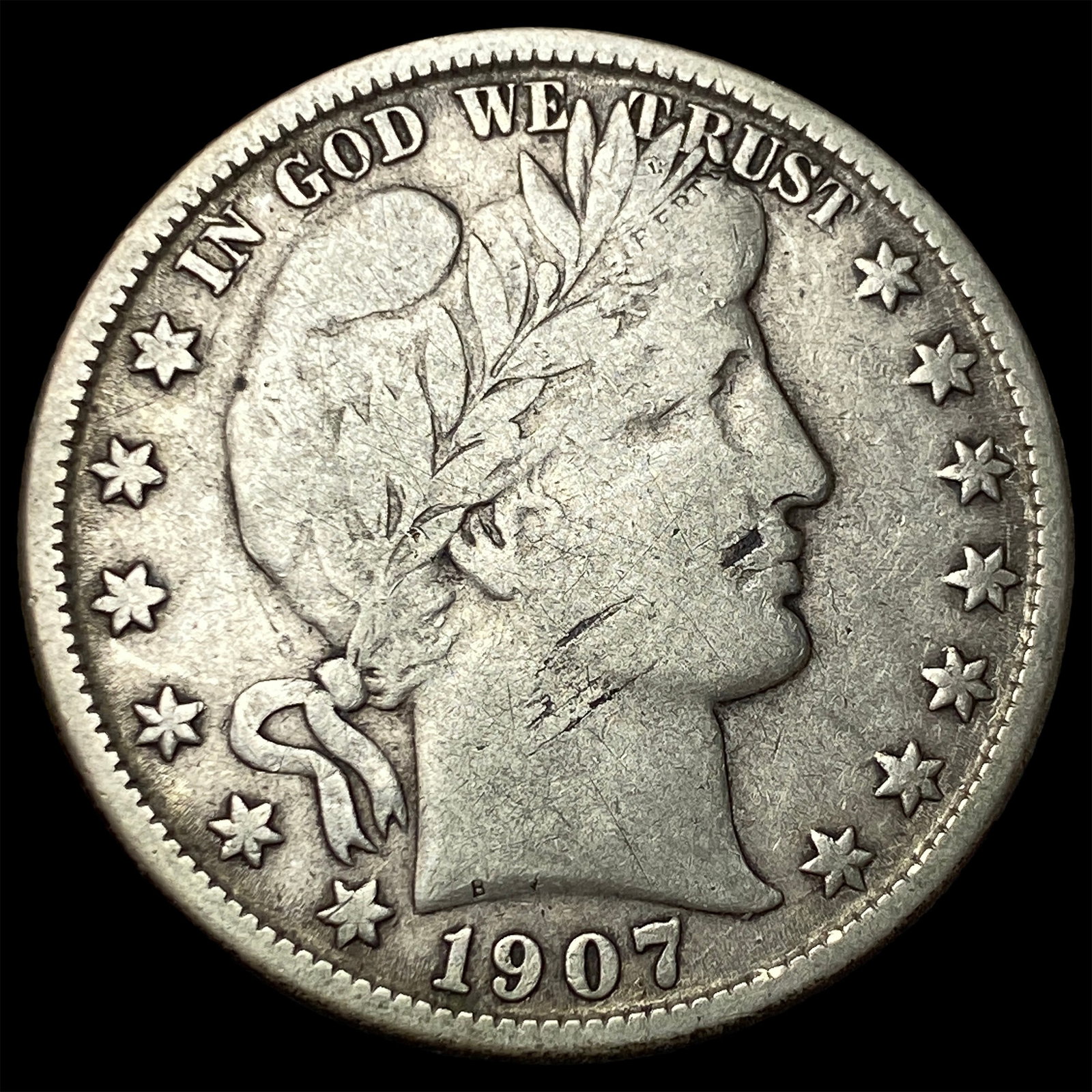 1907-O Silver Barber Half Dollar LIGHTLY CIRCULATED: 1907-O Silver Barber Half Dollar LIGHTLY CIRCULATED