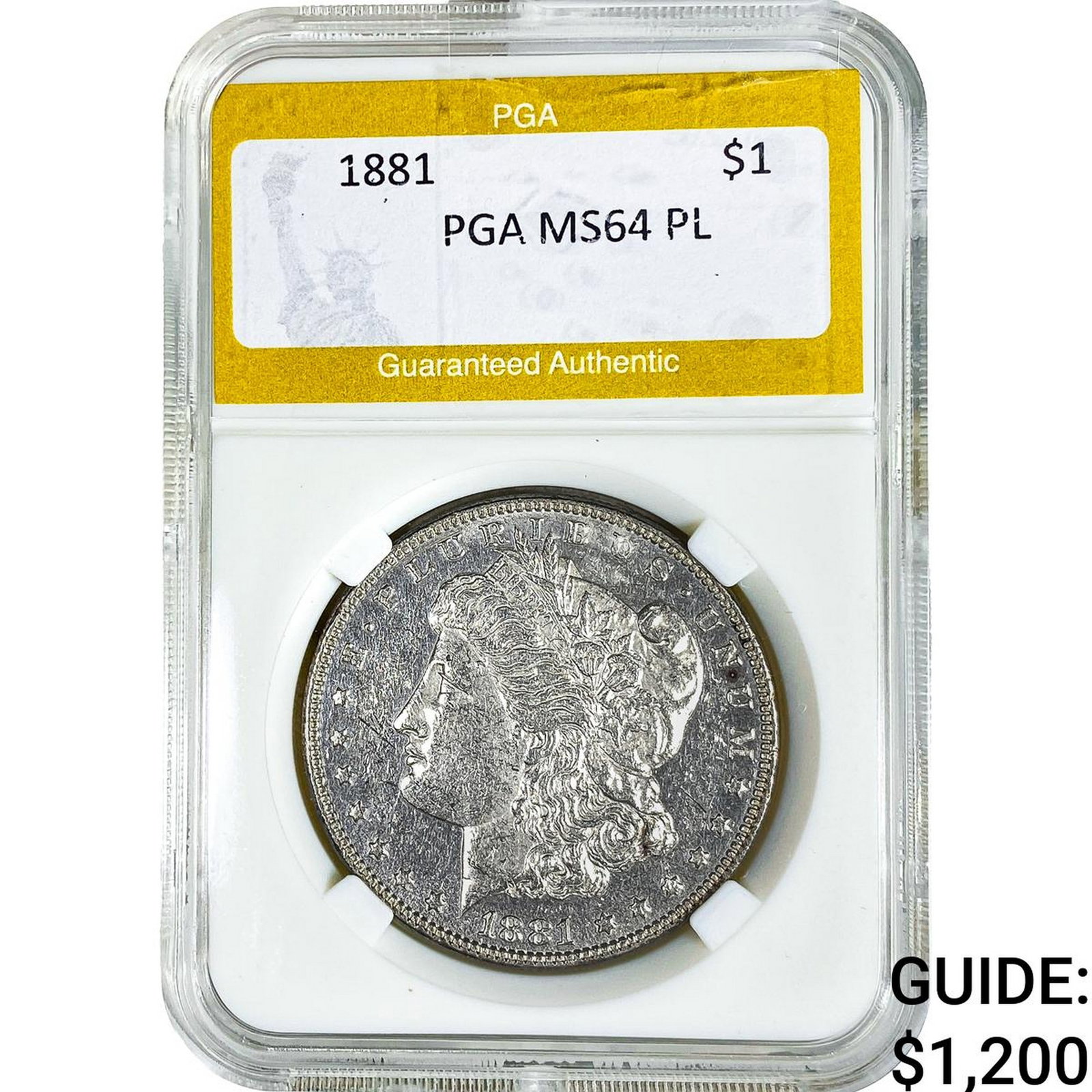 1881 Morgan Silver Dollar PGA MS64 PL: 1881 Morgan Silver Dollar PGA MS64 PL