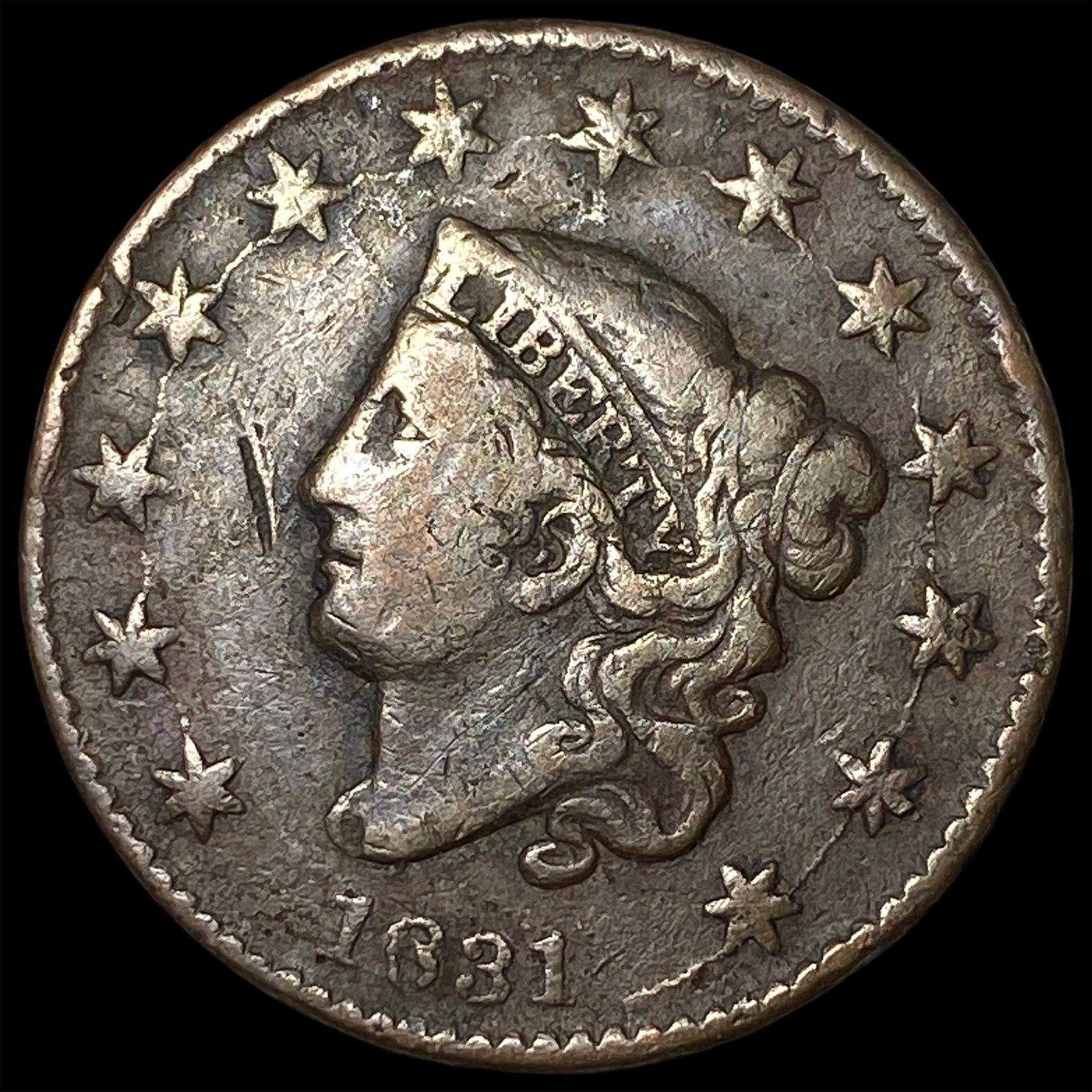 1831 Coronet Head Large Cent NICELY CIRCULATED (1 of 2)