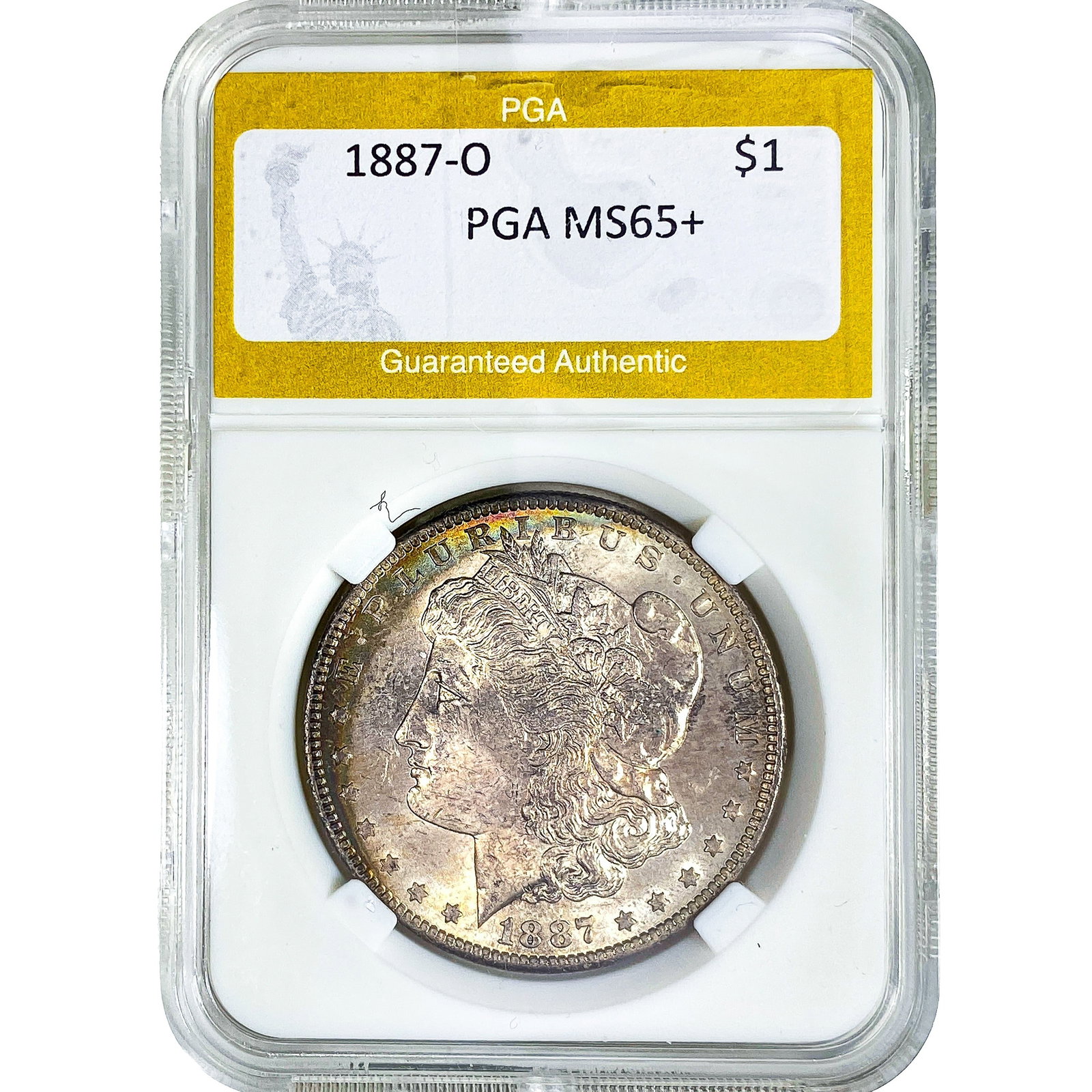 1887-O Morgan Silver Dollar PGA MS65+: 1887-O Morgan Silver Dollar PGA MS65+