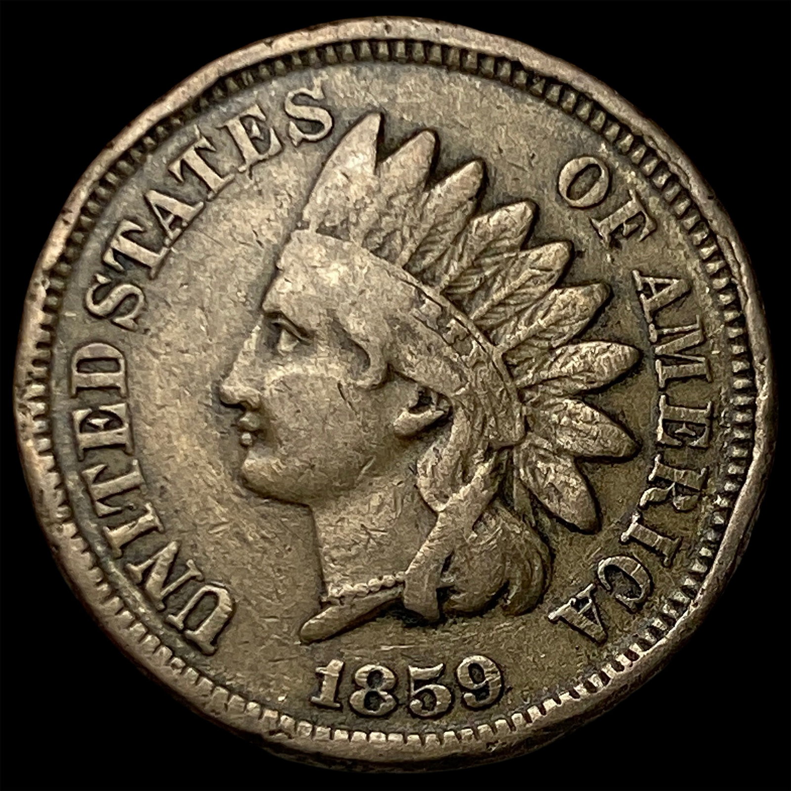1859 Copper-Nickel Indian Head Cent LIGHTLY CIRCULATED (1 of 2)