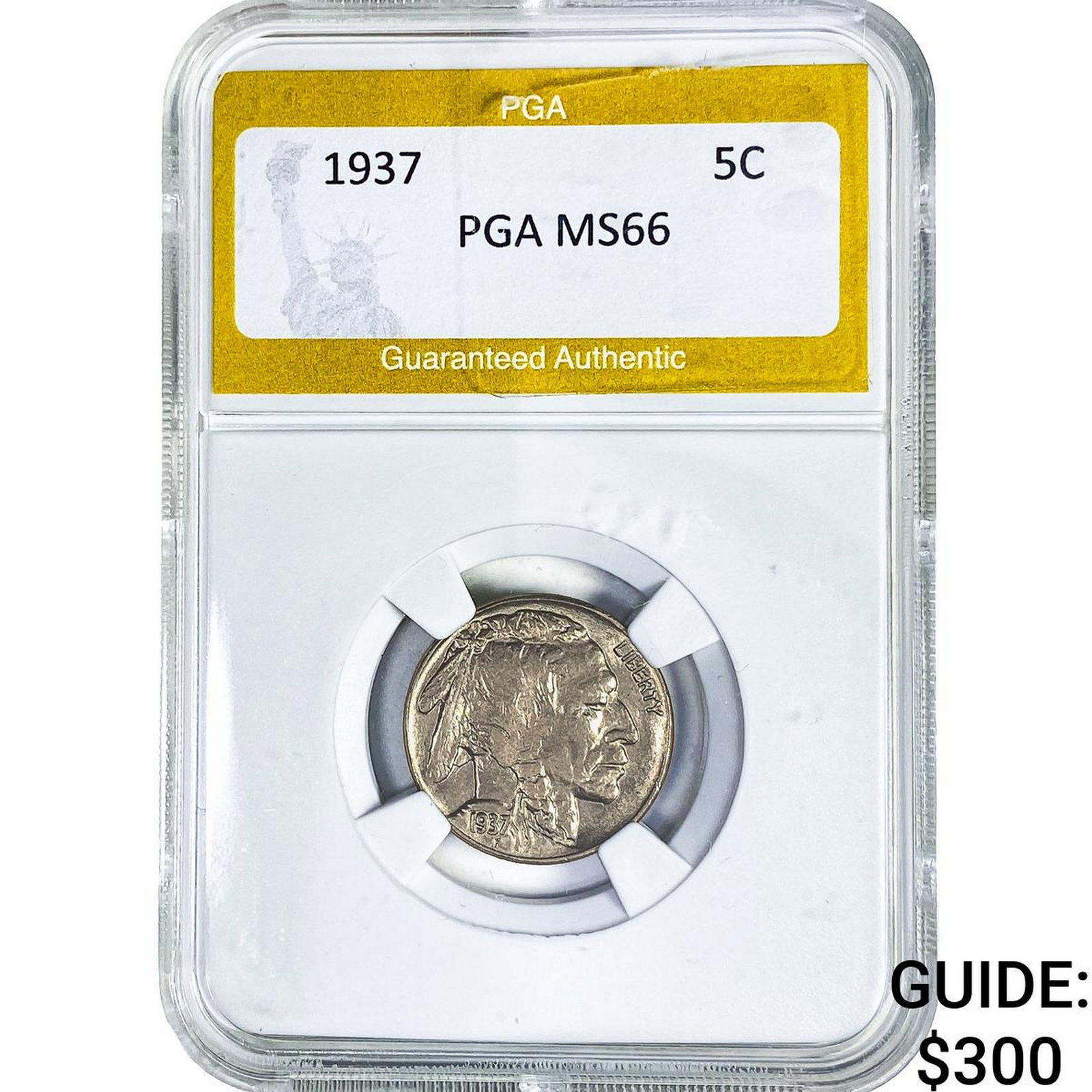 1937 Buffalo Nickel PGA MS66: 1937 Buffalo Nickel PGA MS66