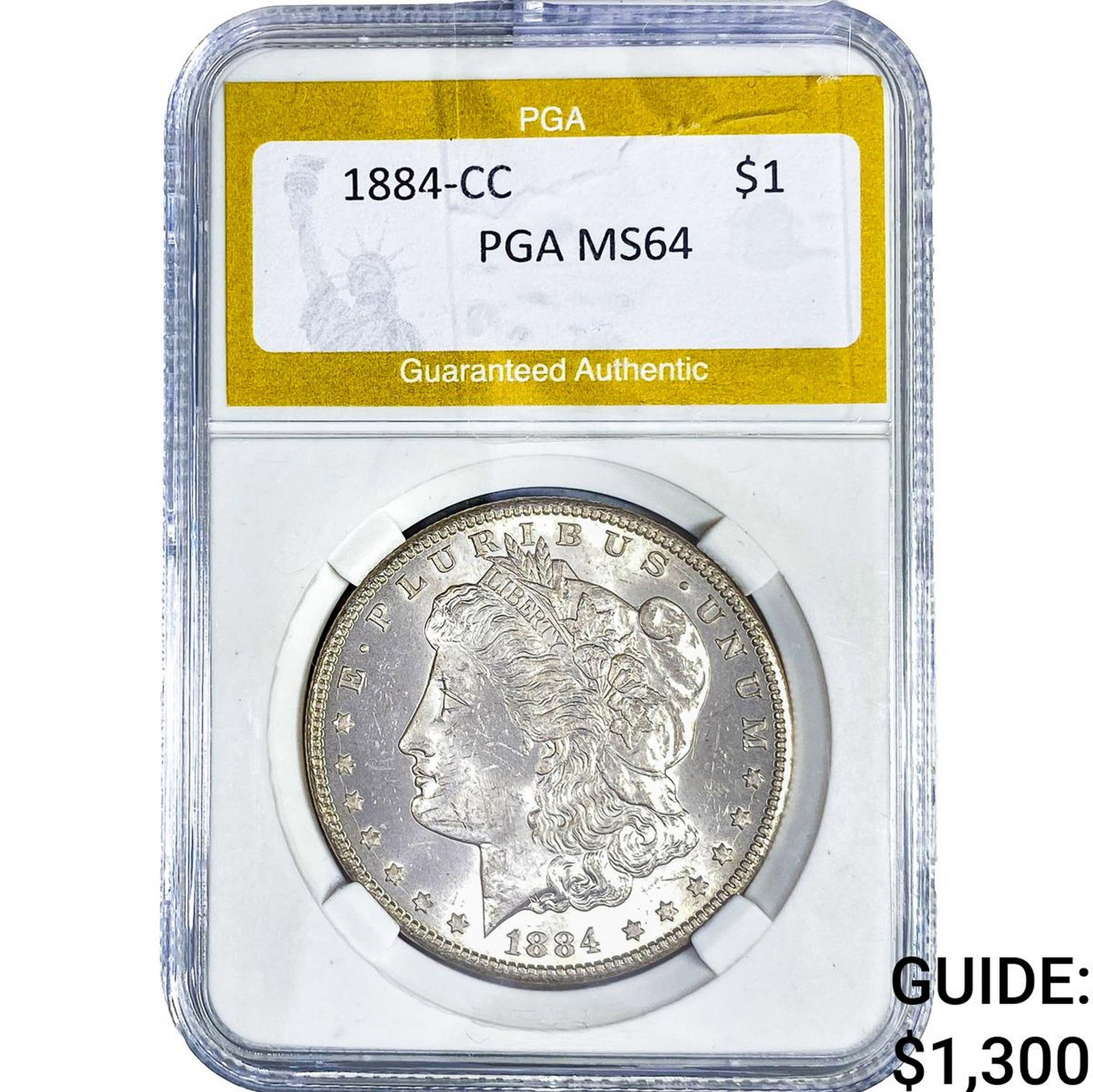 1884-CC Morgan Silver Dollar PGA MS64: 1884-CC Morgan Silver Dollar PGA MS64