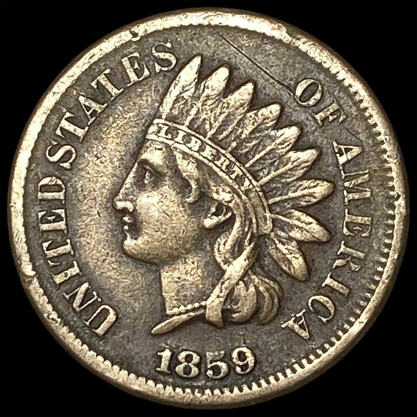 1859 Indian Head Cent NEARLY UNCIRCULATED: 1859 Indian Head Cent NEARLY UNCIRCULATED