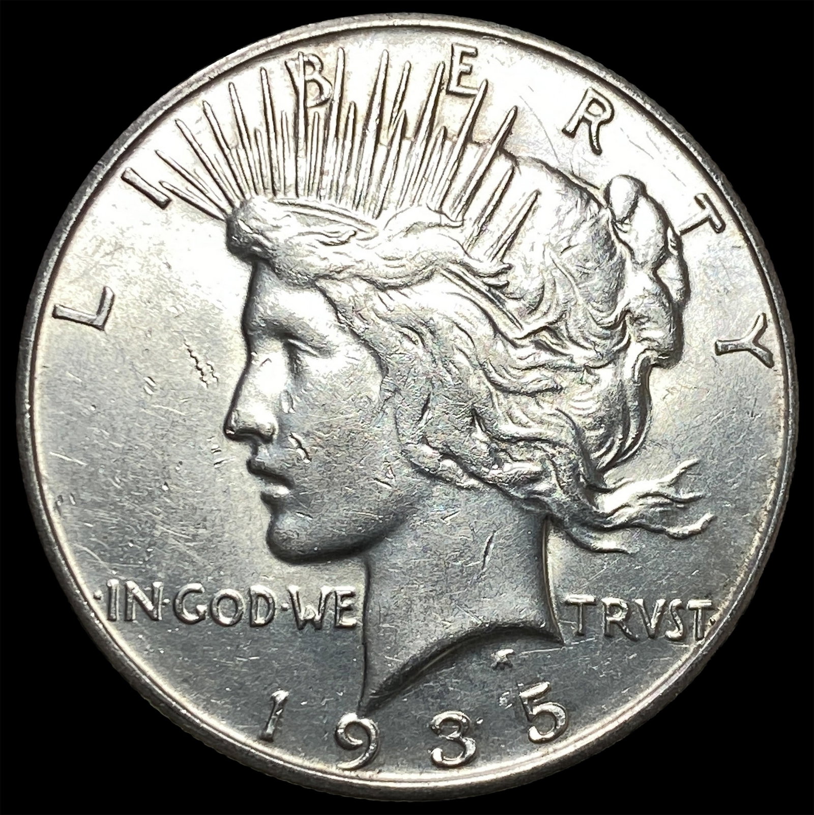 1935-S Silver Peace Dollar CLOSELY UNCIRCULATED: 1935-S Silver Peace Dollar CLOSELY UNCIRCULATED