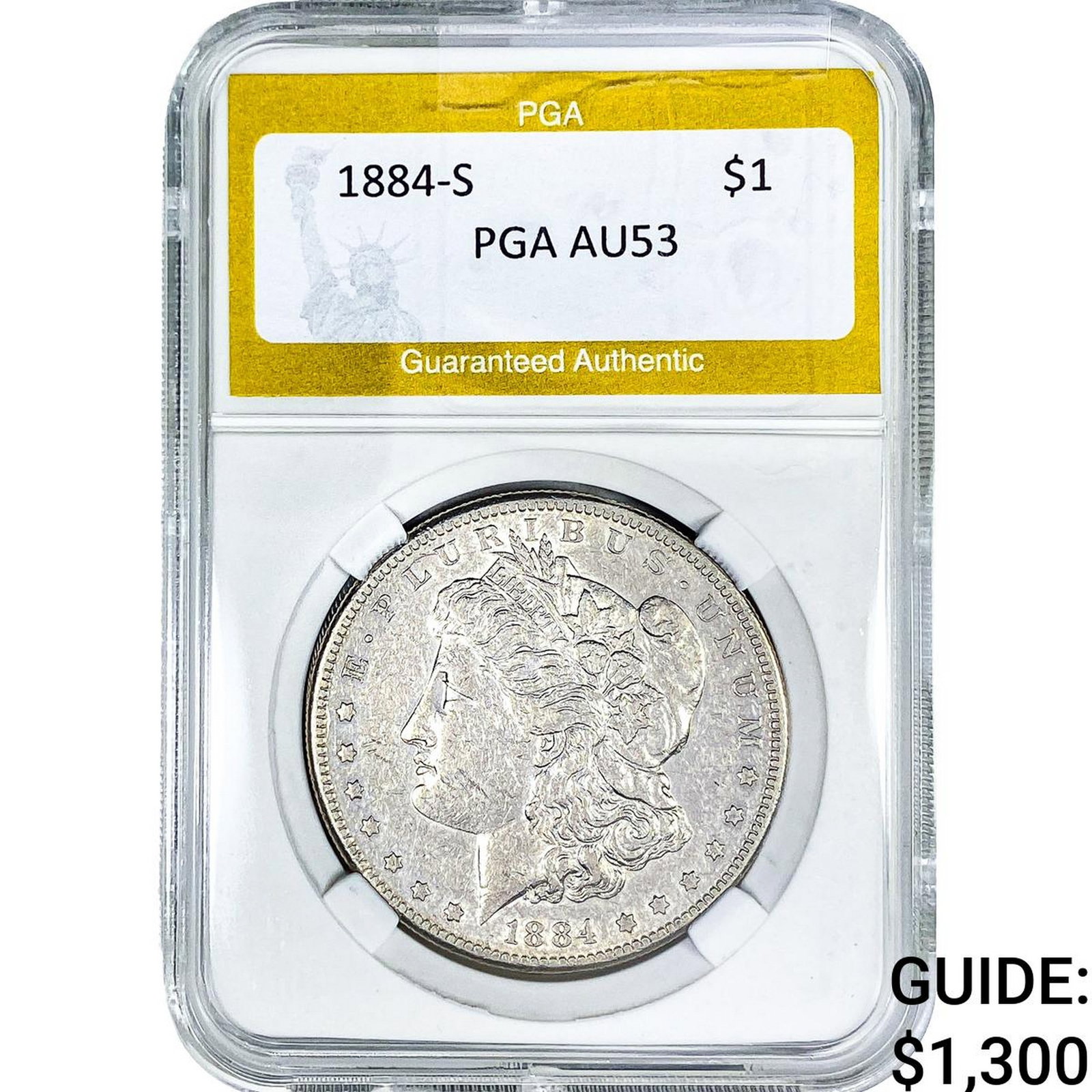 1884-S Morgan Silver Dollar PGA AU53: 1884-S Morgan Silver Dollar PGA AU53