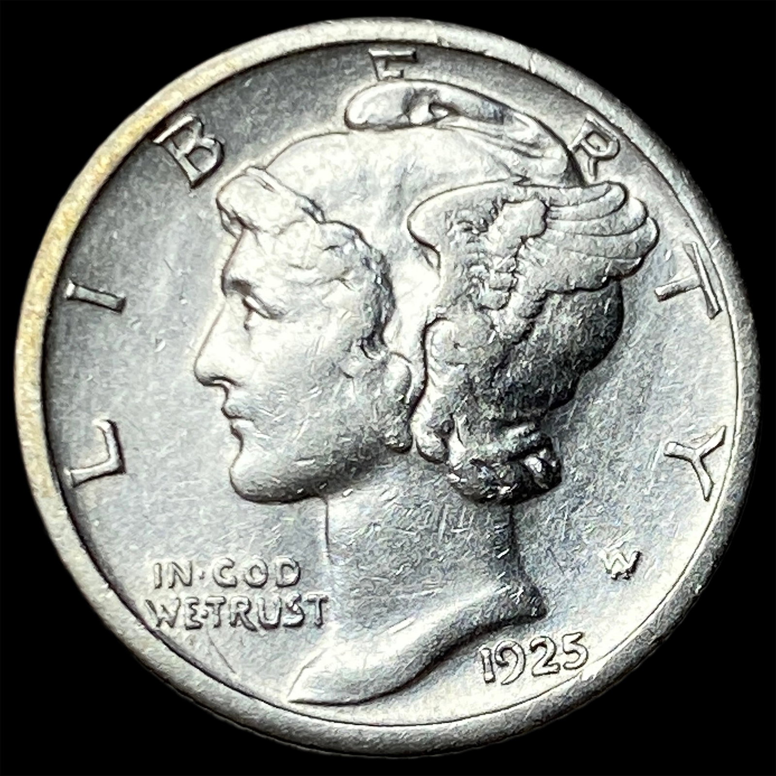 1925-S Silver Mercury Dime CLOSELY UNCIRCULATED (1 of 2)