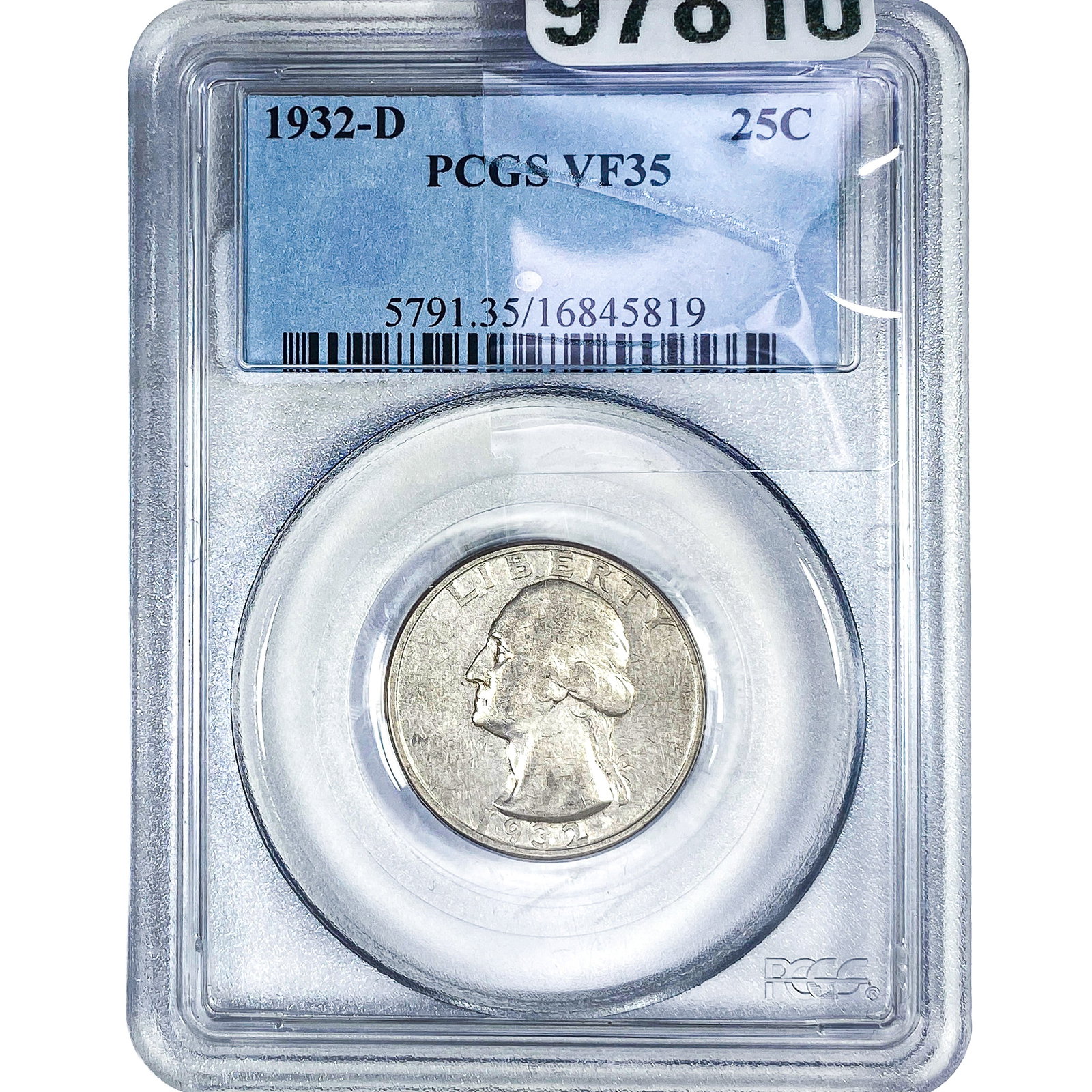 1932-D Washington Silver Quarter PCGS VF35: 1932-D Washington Silver Quarter PCGS VF35