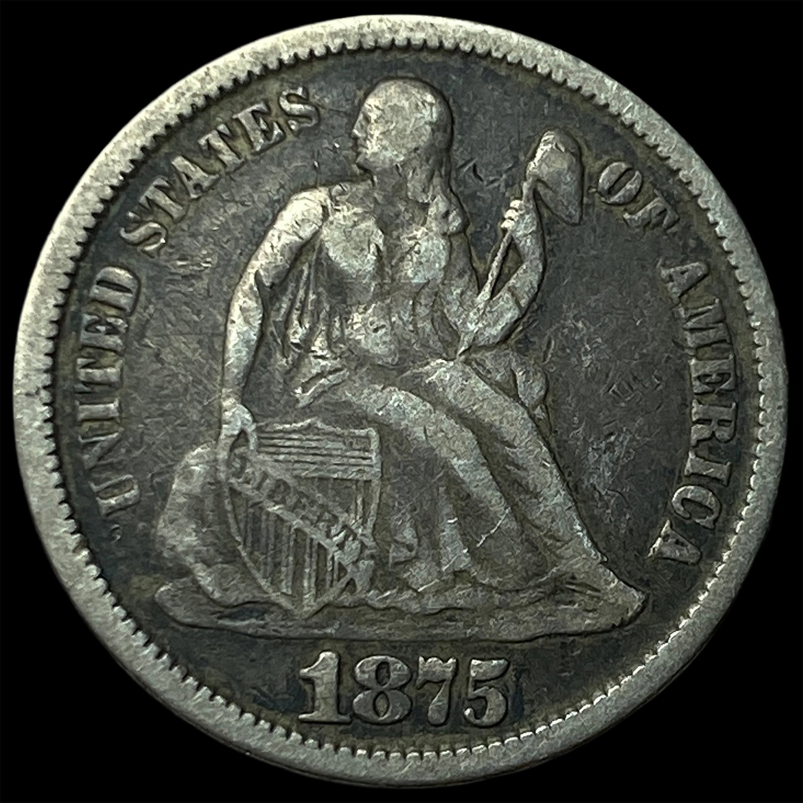 1875 Seated Liberty Dime LIGHTLY CIRCULATED: 1875 Seated Liberty Dime LIGHTLY CIRCULATED