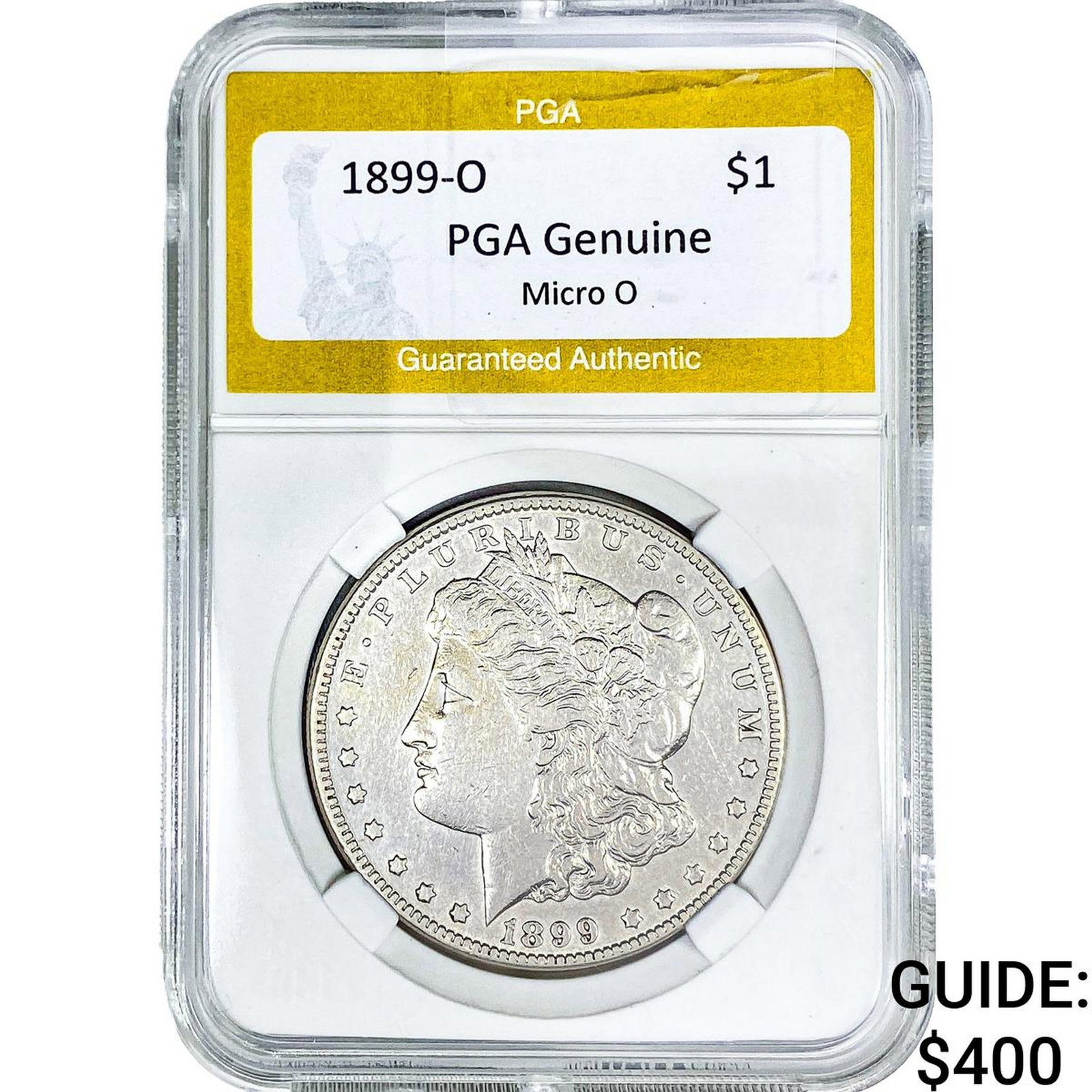 1899-O Morgan Silver Dollar PGA Genuine: 1899-O Morgan Silver Dollar PGA Genuine