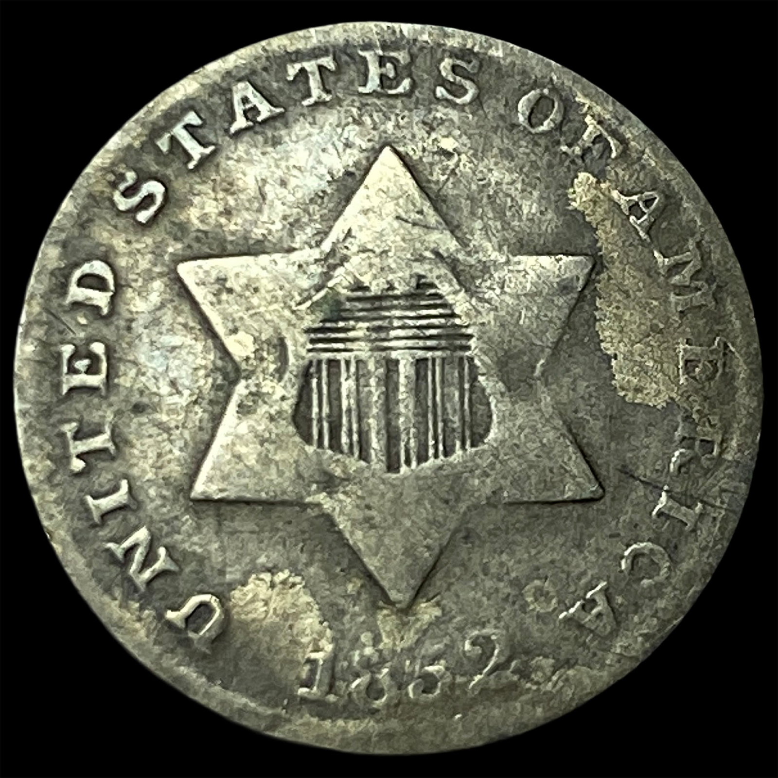 1852 Silver Three-Cent Piece LIGHTLY CIRCULATED (1 of 2)