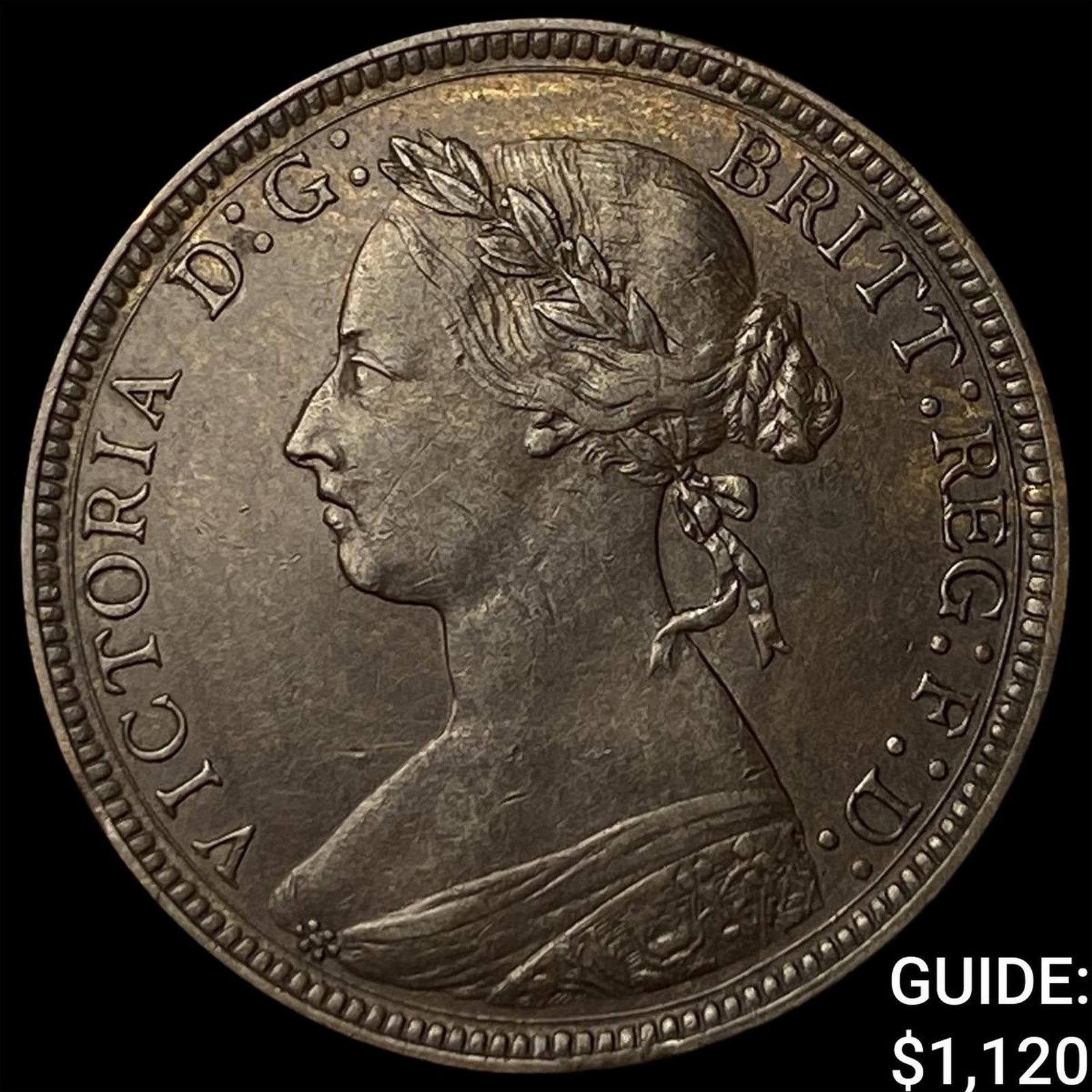 1883 Great Britain Bronze 1/2 Penny: 1883 Great Britain Bronze 1/2 Penny