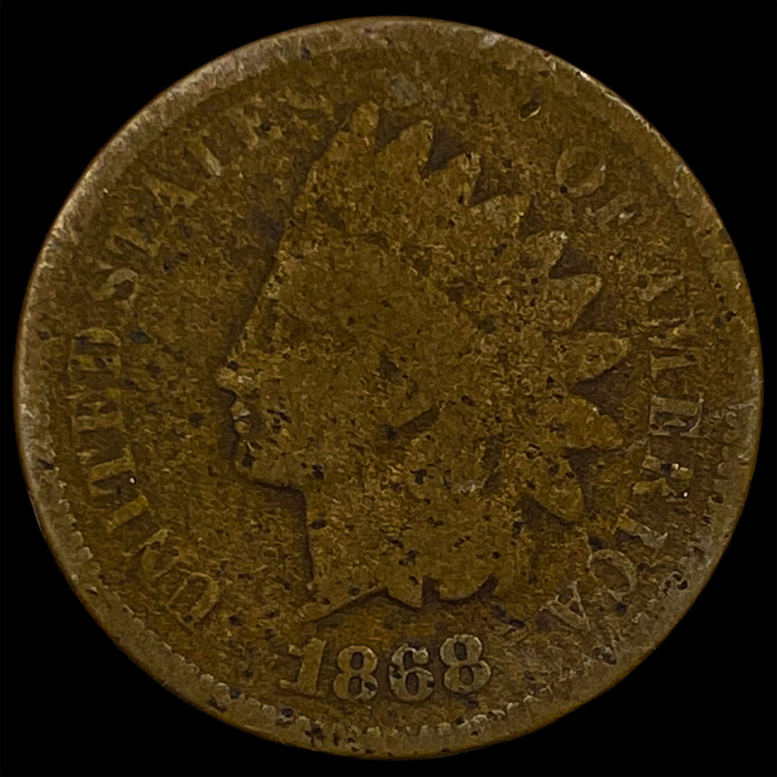 1868 Indian Head Cent NICELY CIRCULATED: 1868 Indian Head Cent NICELY CIRCULATED
