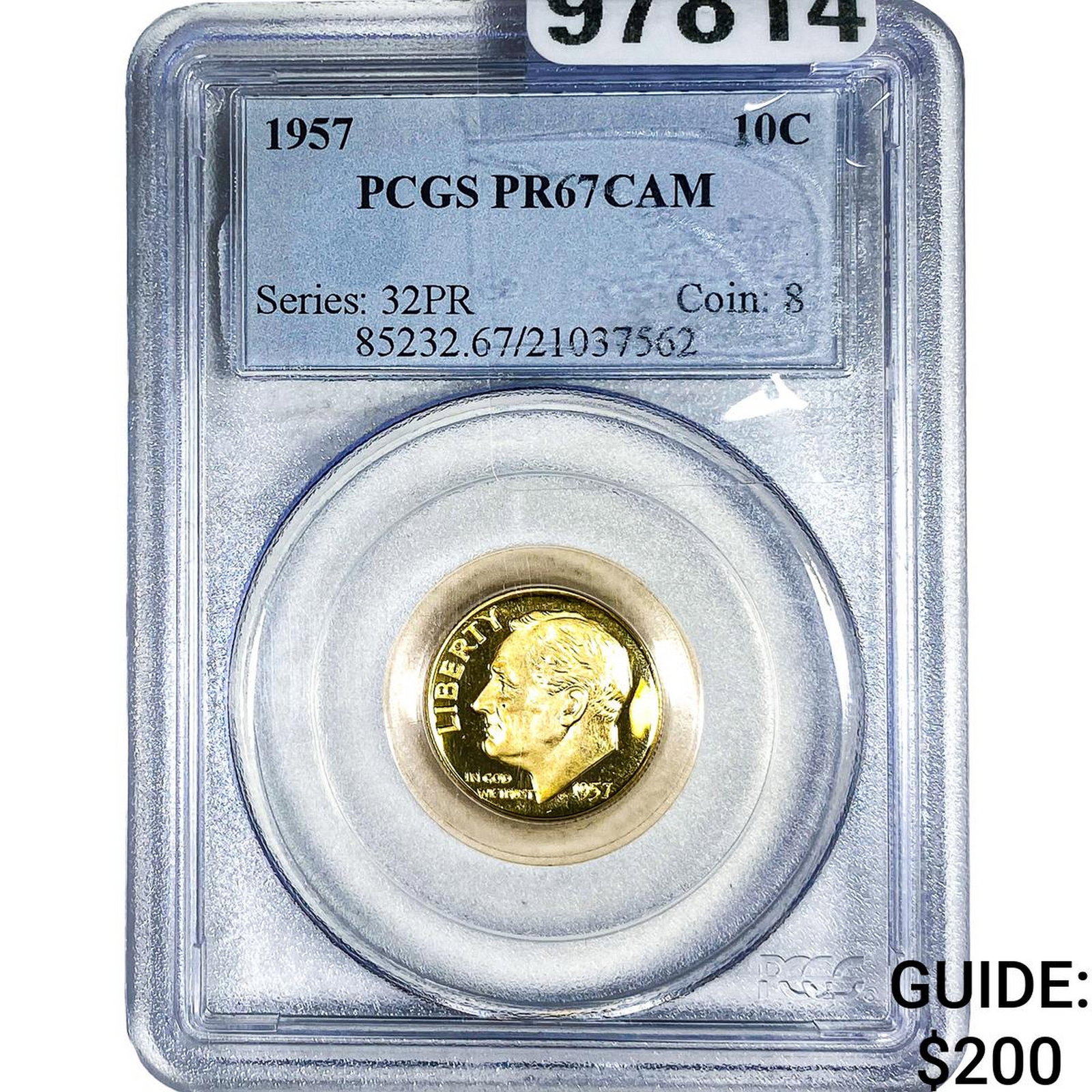 1957 Roosevelt Dime PCGS PR67 CAM (1 of 2)