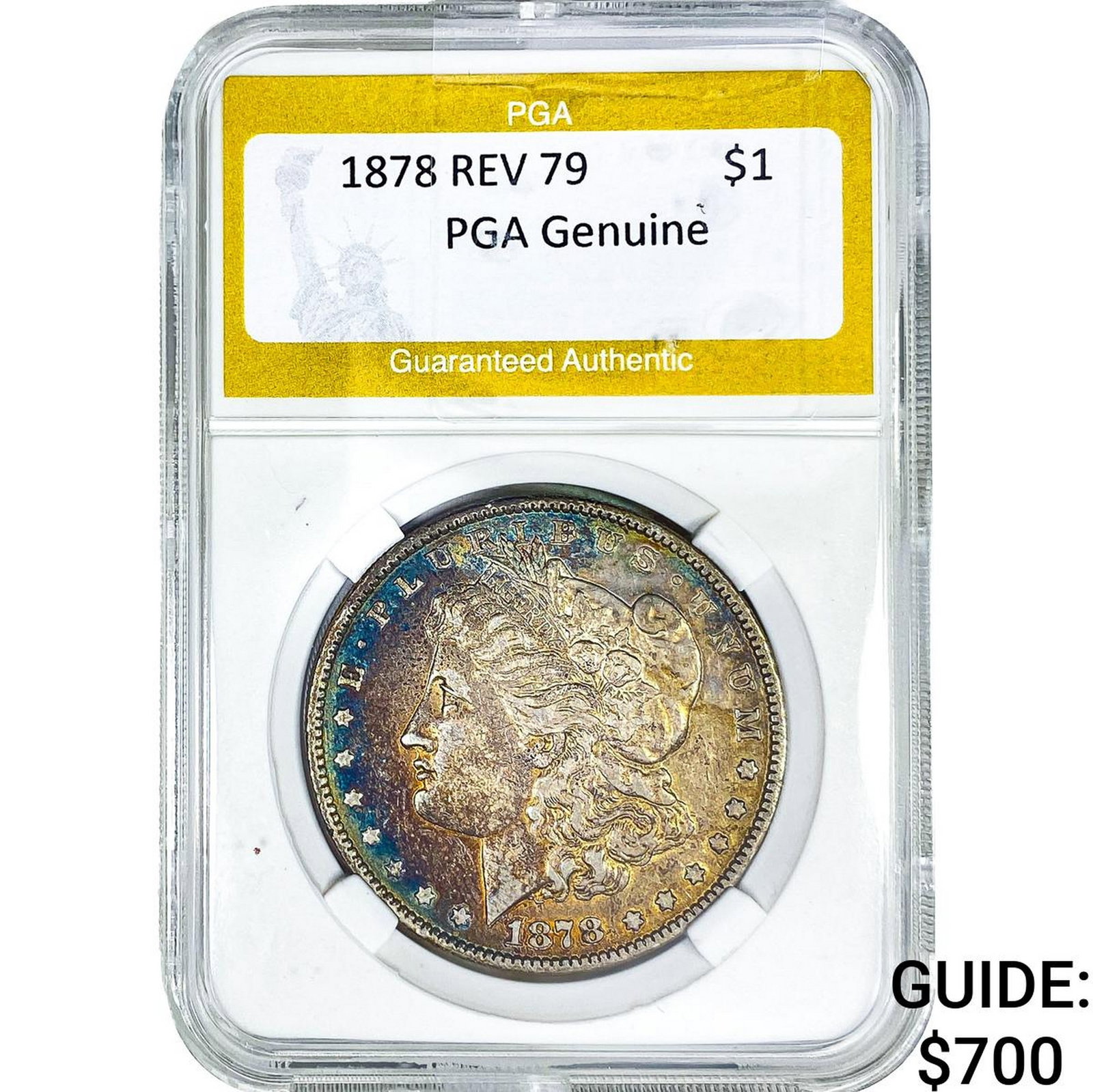 1878 REV 79 Morgan Silver Dollar PGA Genuine: 1878 REV 79 Morgan Silver Dollar PGA Genuine
