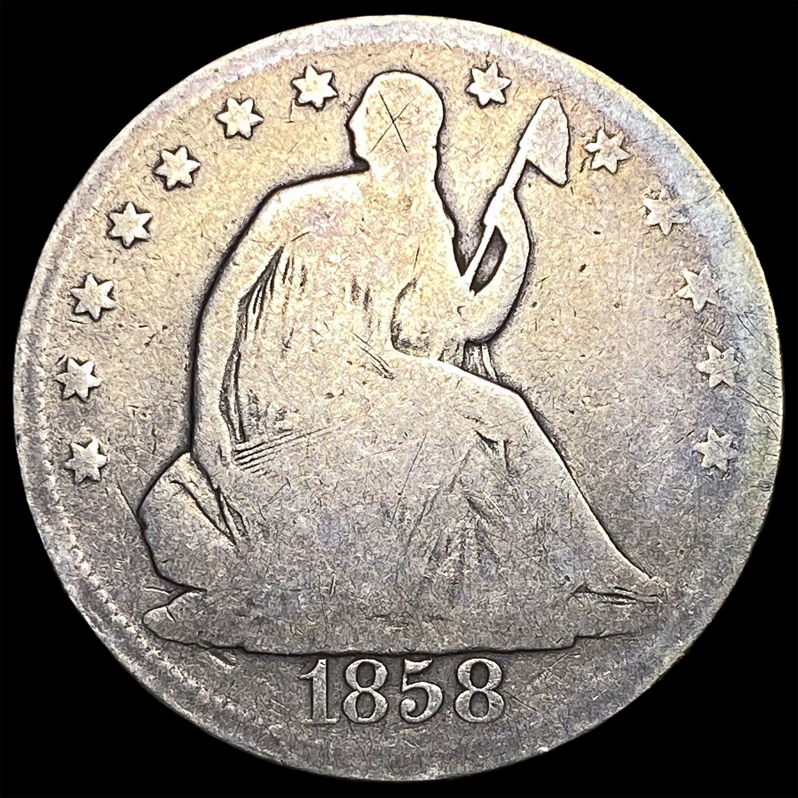 1858 Seated Liberty Half Dollar NICELY CIRCULATED: 1858 Seated Liberty Half Dollar NICELY CIRCULATED