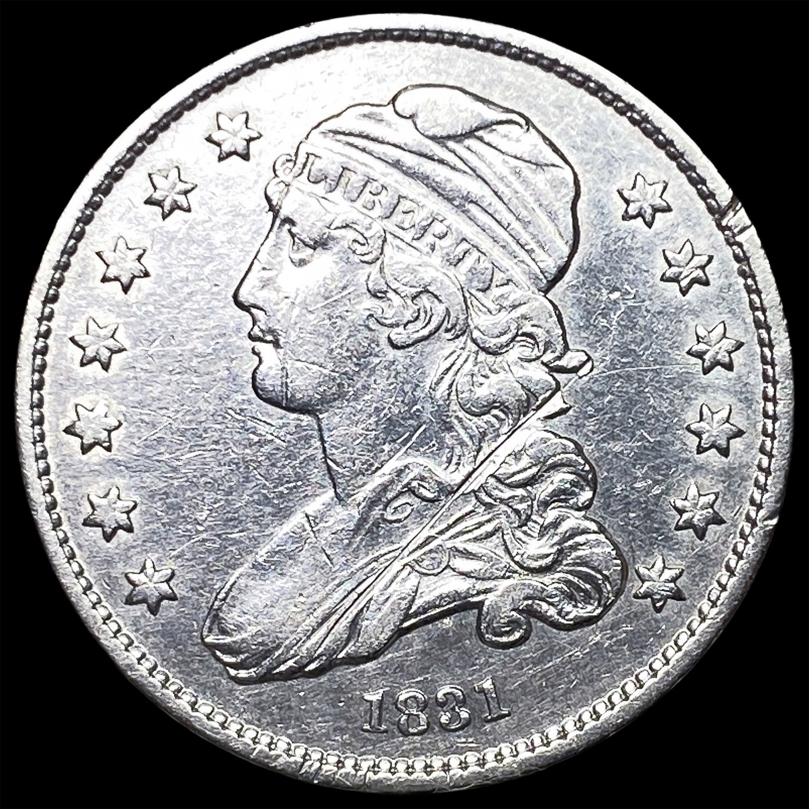 1831 Capped Bust Silver Quarter CLOSELY UNCIRCULATED (1 of 2)