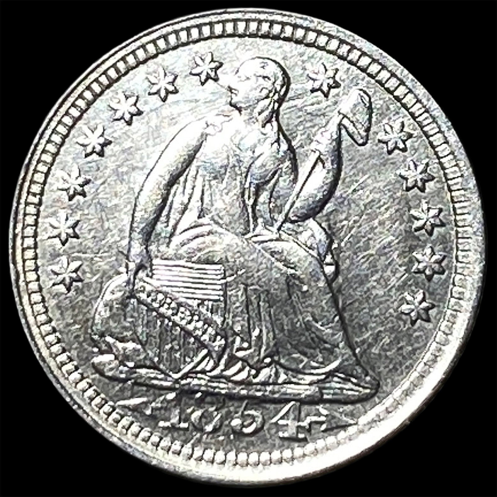 1854 Silver Seated Liberty Half Dime UNCIRCULATED: 1854 Silver Seated Liberty Half Dime UNCIRCULATED