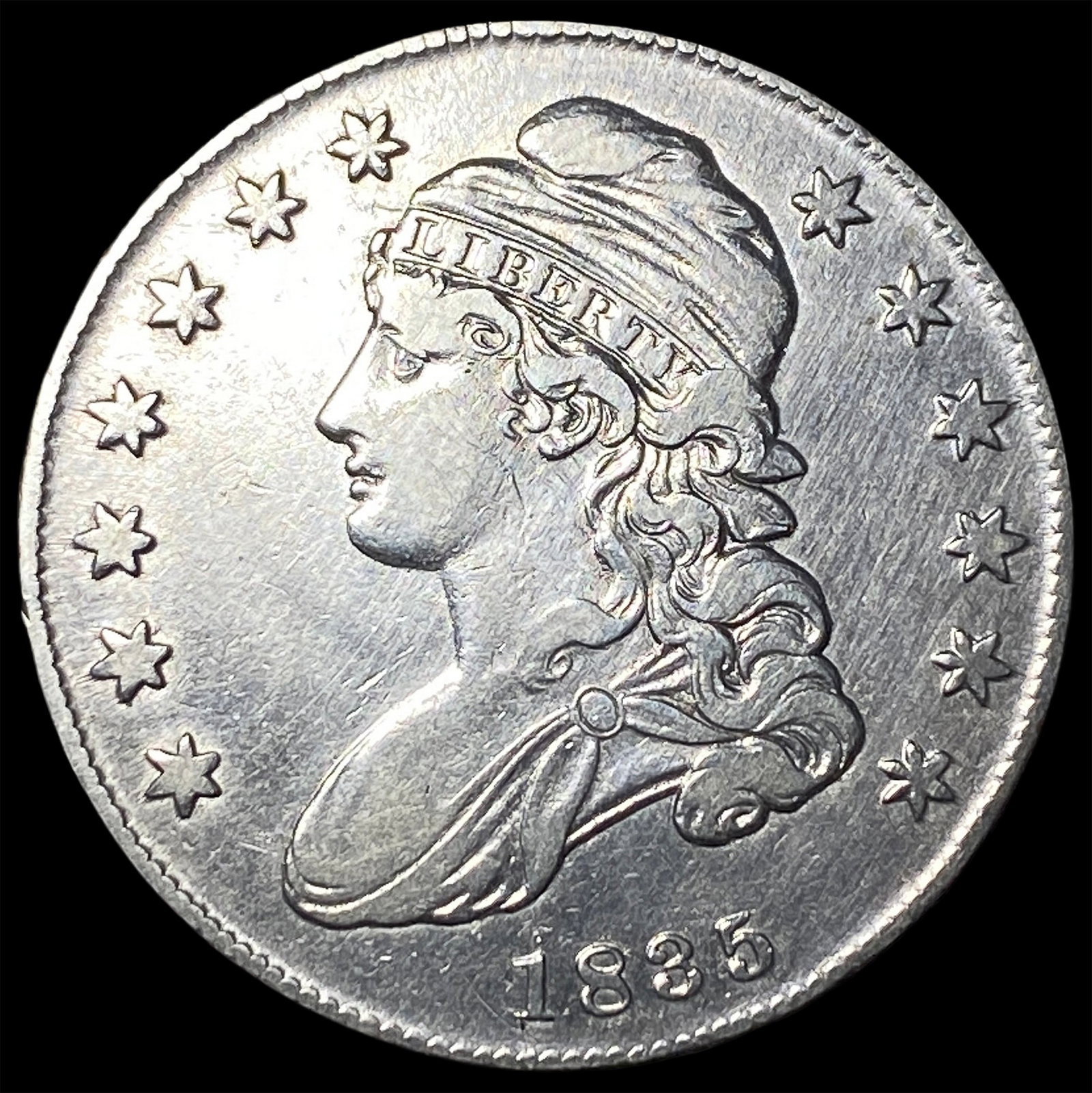 1835 Silver Capped Bust Half Dollar NEARLY UNCIRCULATED: 1835 Silver Capped Bust Half Dollar NEARLY UNCIRCULATED
