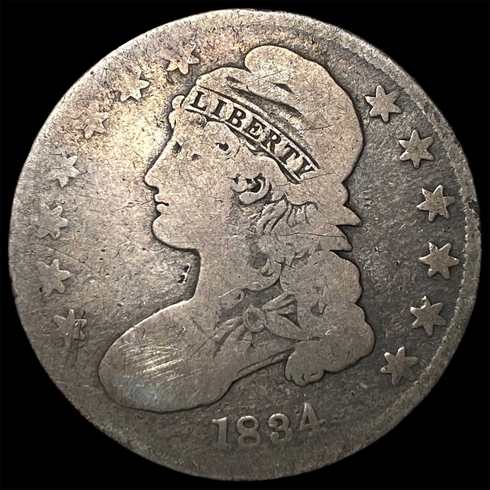 1834 Capped Bust Half Dollar NICELY CIRCULATED: 1834 Capped Bust Half Dollar NICELY CIRCULATED