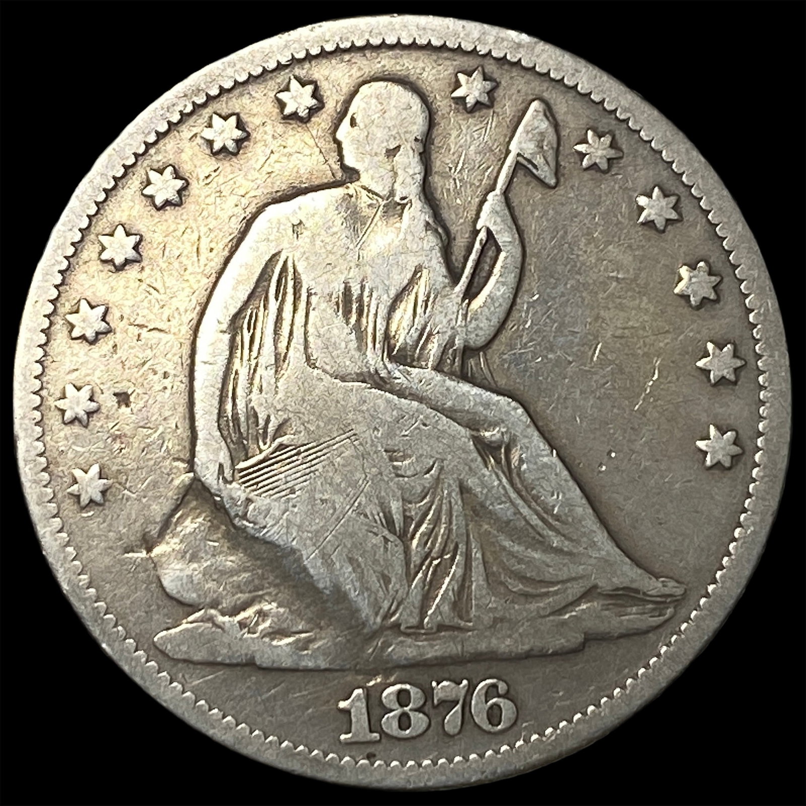 1876-S Silver Seated Liberty Half Dollar UNCIRCULATED: 1876-S Silver Seated Liberty Half Dollar UNCIRCULATED