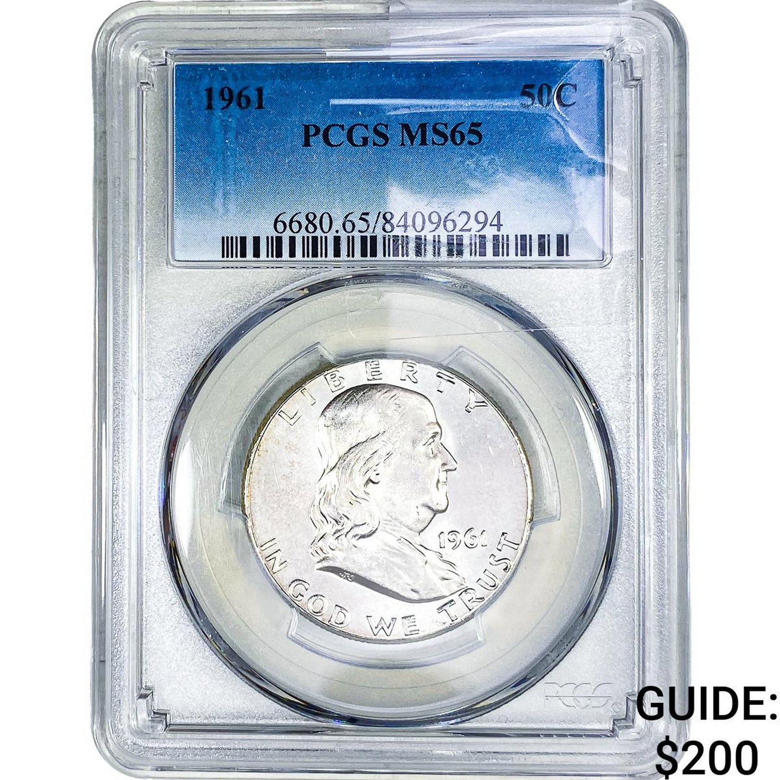 1961 Franklin Half Dollar PCGS MS65: 1961 Franklin Half Dollar PCGS MS65