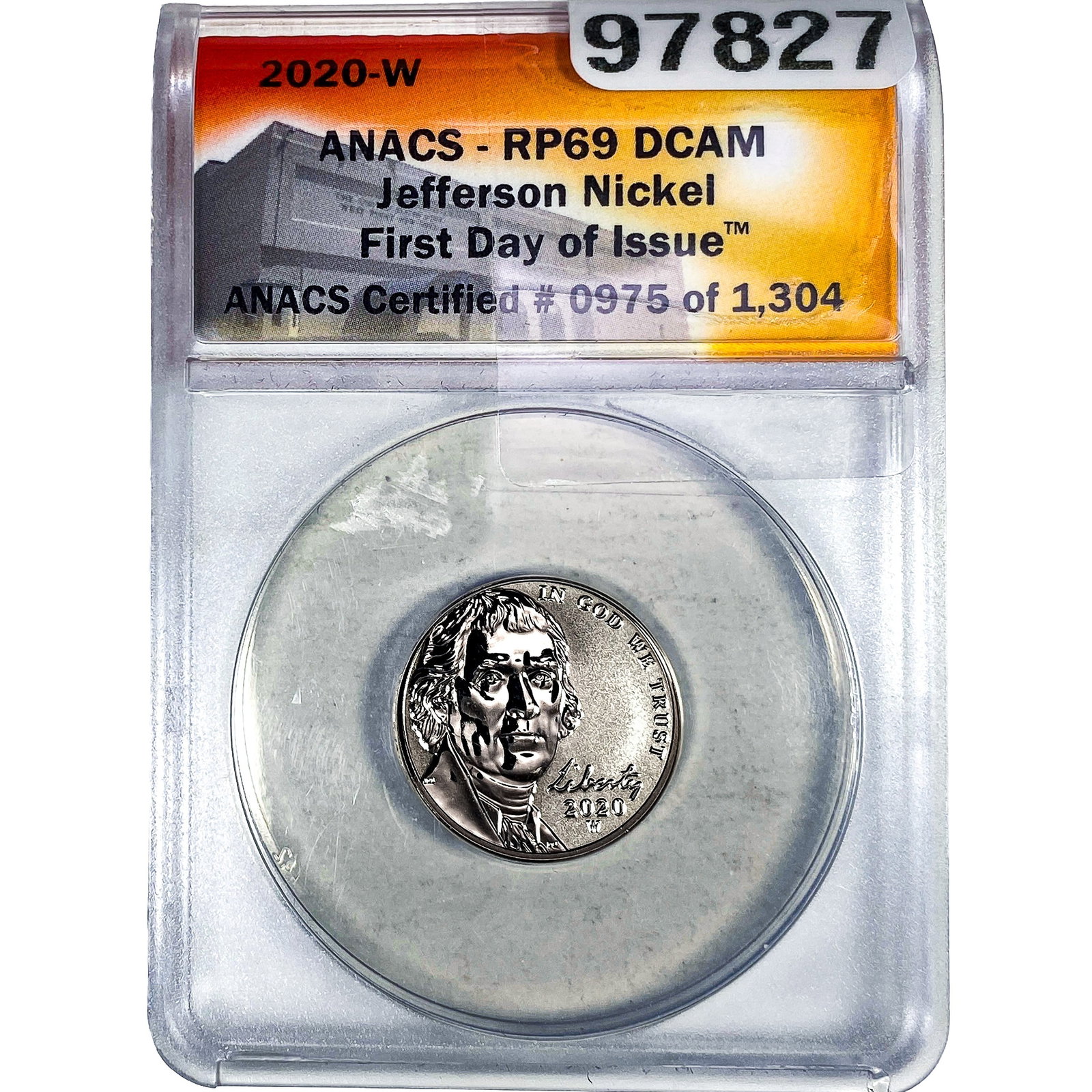 2020-W Jefferson Nickel ANACS RP69 DCAM: 2020-W Jefferson Nickel ANACS RP69 DCAM