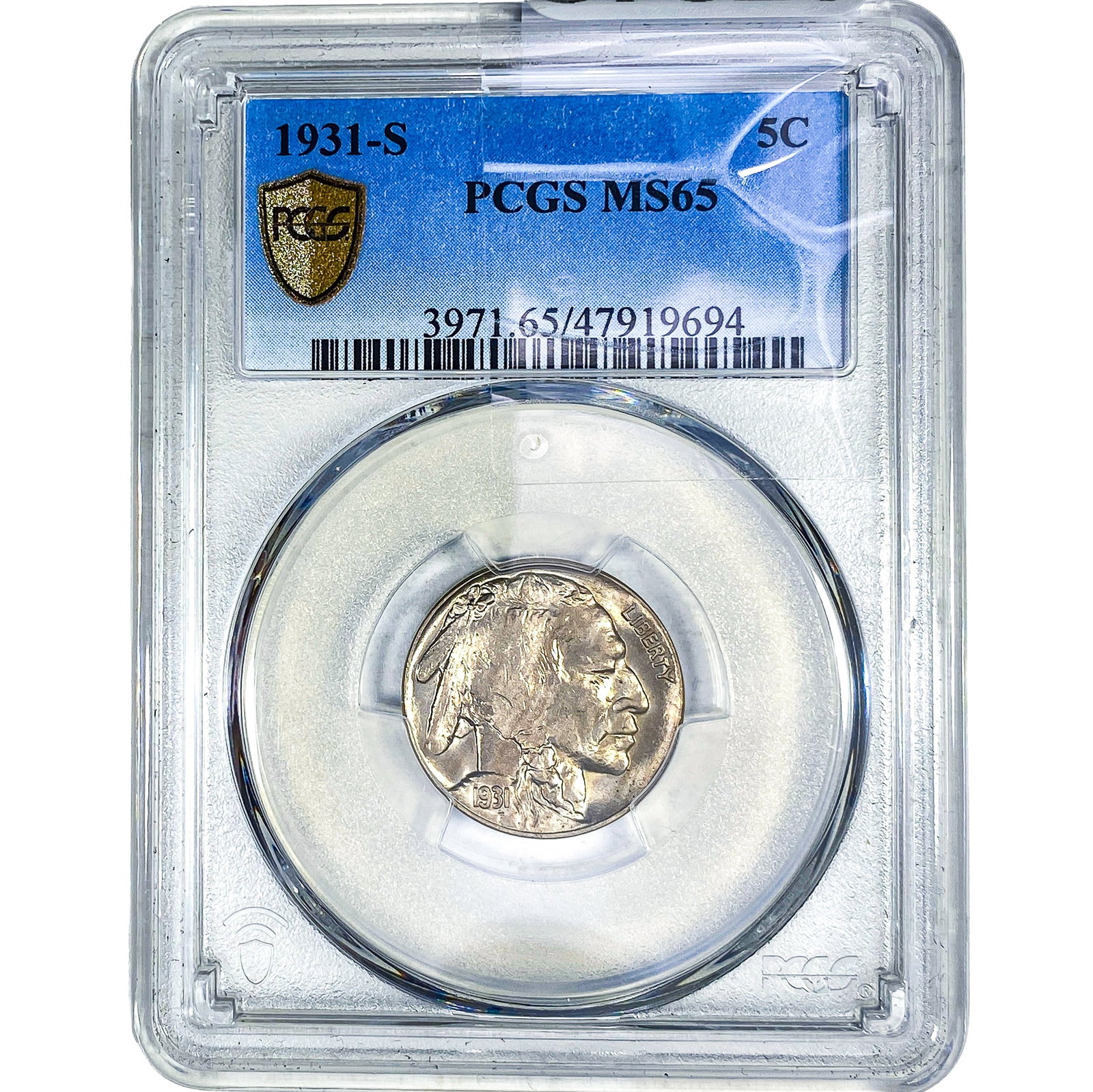 1931-S Buffalo Nickel PCGS MS65: 1931-S Buffalo Nickel PCGS MS65