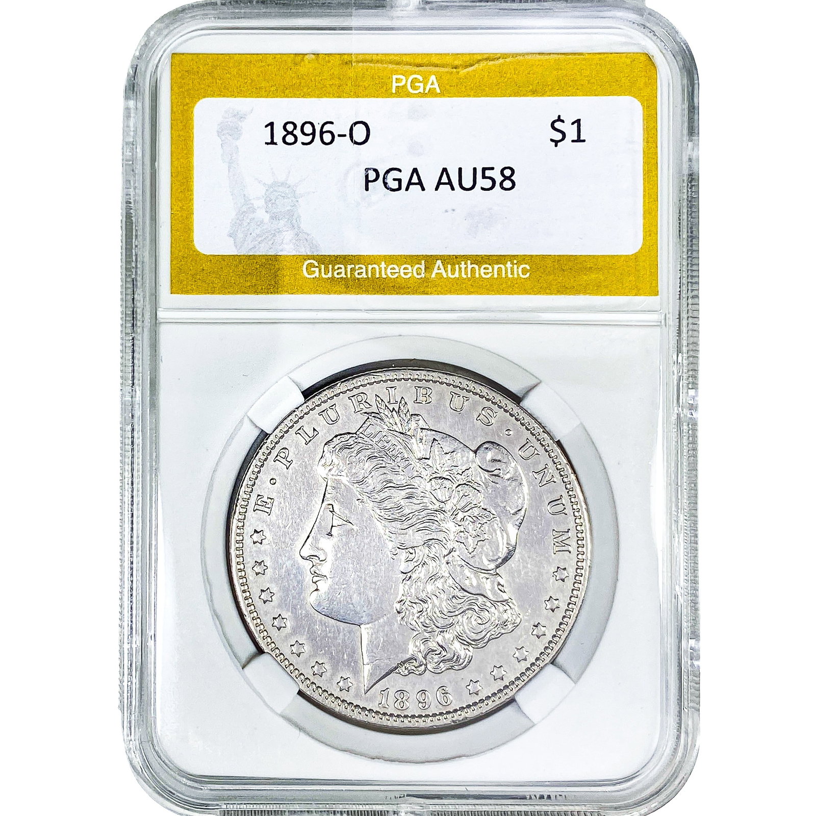 1896-O Morgan Silver Dollar PGA AU58: 1896-O Morgan Silver Dollar PGA AU58