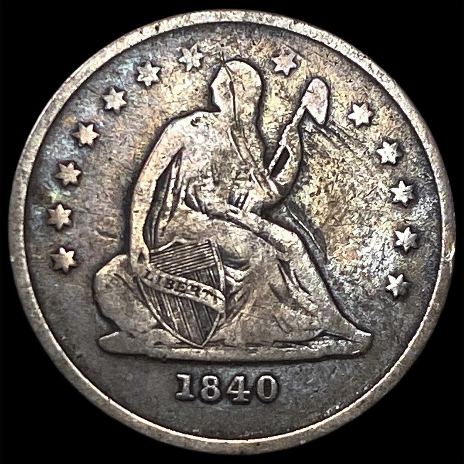 1840-O Silver Seated Liberty Quarter LIGHTLY CIRCULATED: 1840-O Silver Seated Liberty Quarter LIGHTLY CIRCULATED