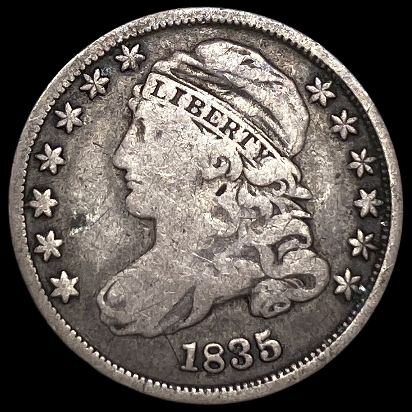 1835 Silver Capped Bust Dime LIGHTLY CIRCULATED: 1835 Silver Capped Bust Dime LIGHTLY CIRCULATED