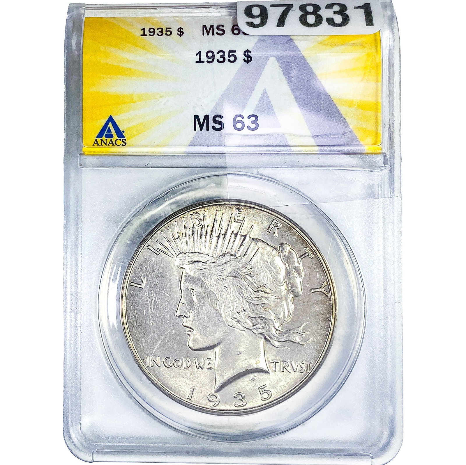 1935 Silver Peace Dollar ANACS MS63: 1935 Silver Peace Dollar ANACS MS63