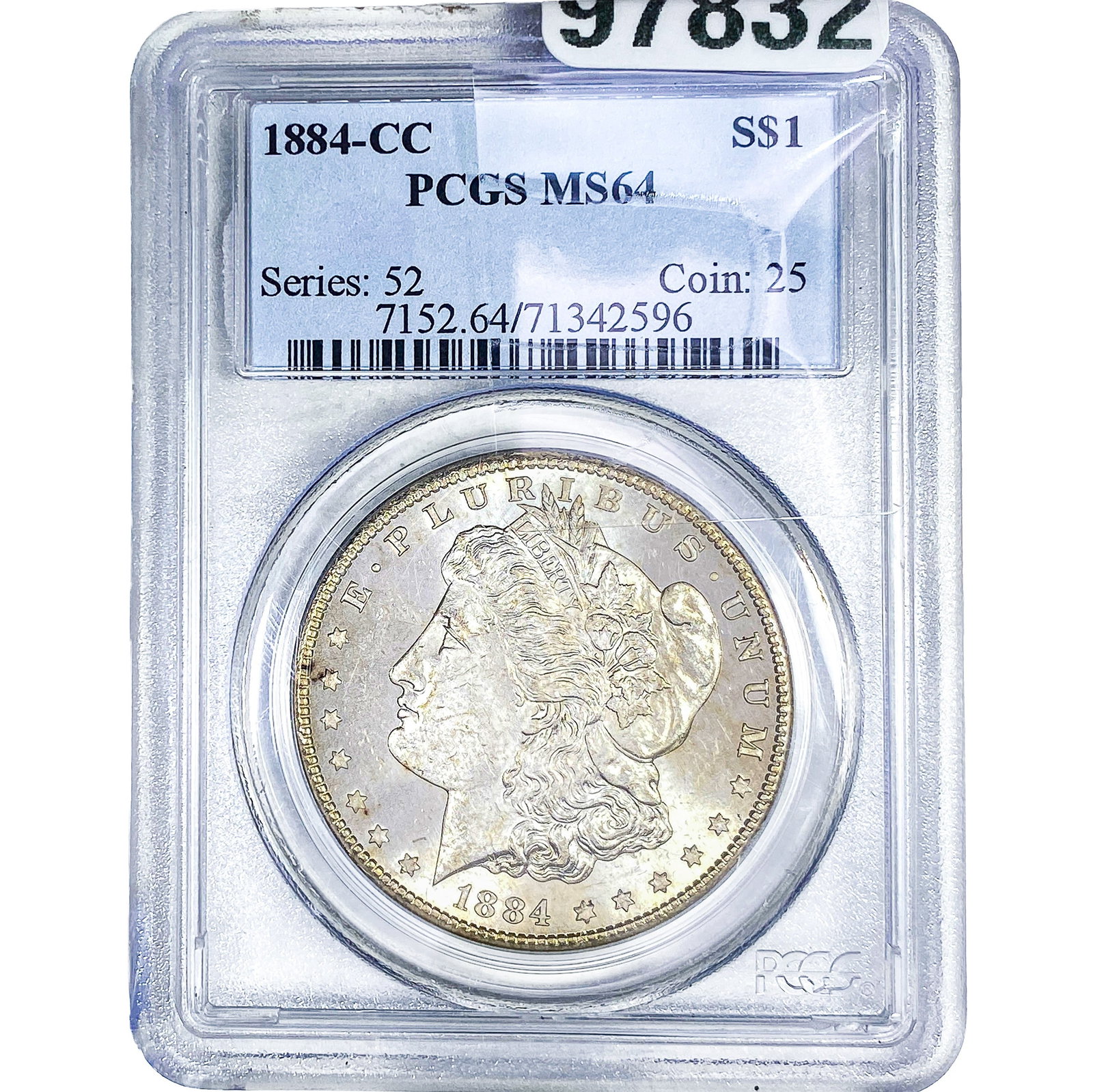 1884-CC Morgan Silver Dollar PCGS MS64: 1884-CC Morgan Silver Dollar PCGS MS64