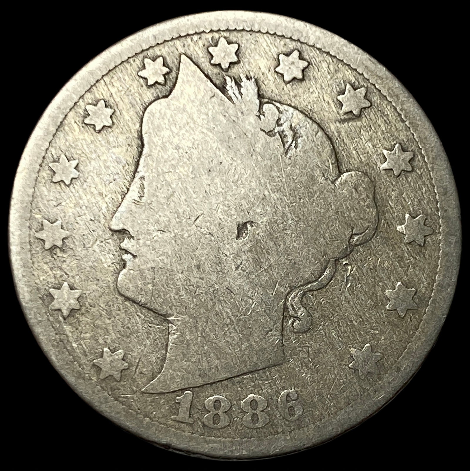 1886 Liberty Head Nickel NICELY CIRCULATED: 1886 Liberty Head Nickel NICELY CIRCULATED