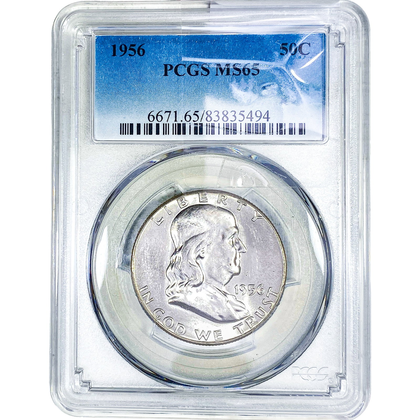 1956 Franklin Half Dollar PCGS MS65: 1956 Franklin Half Dollar PCGS MS65
