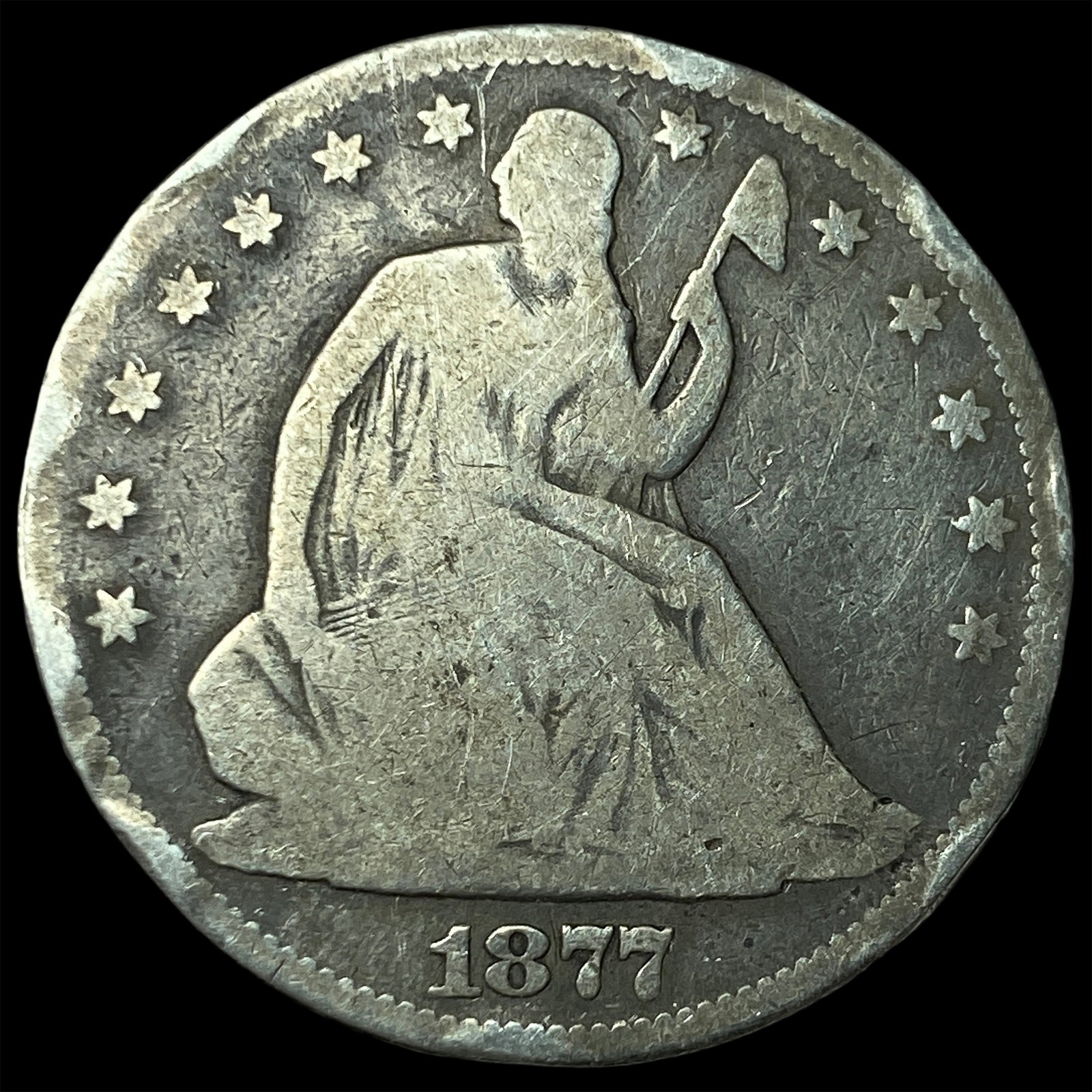 1877 Seated Liberty Half Dollar NICELY CIRCULATED: 1877 Seated Liberty Half Dollar NICELY CIRCULATED