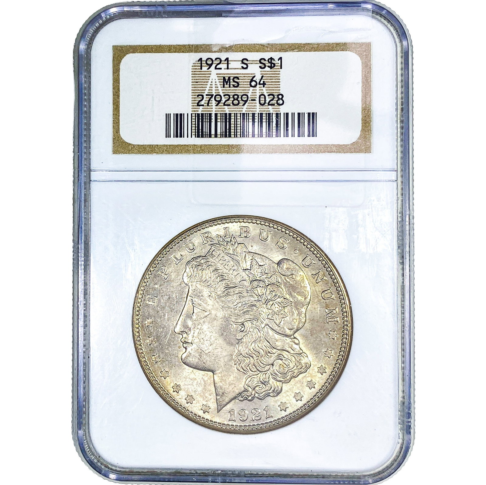 1921-S Morgan Silver Dollar NGC MS64: 1921-S Morgan Silver Dollar NGC MS64