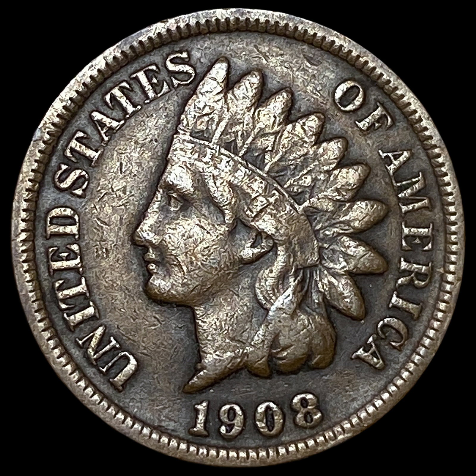 1908-S Indian Head Cent LIGHTLY CIRCULATED (1 of 2)