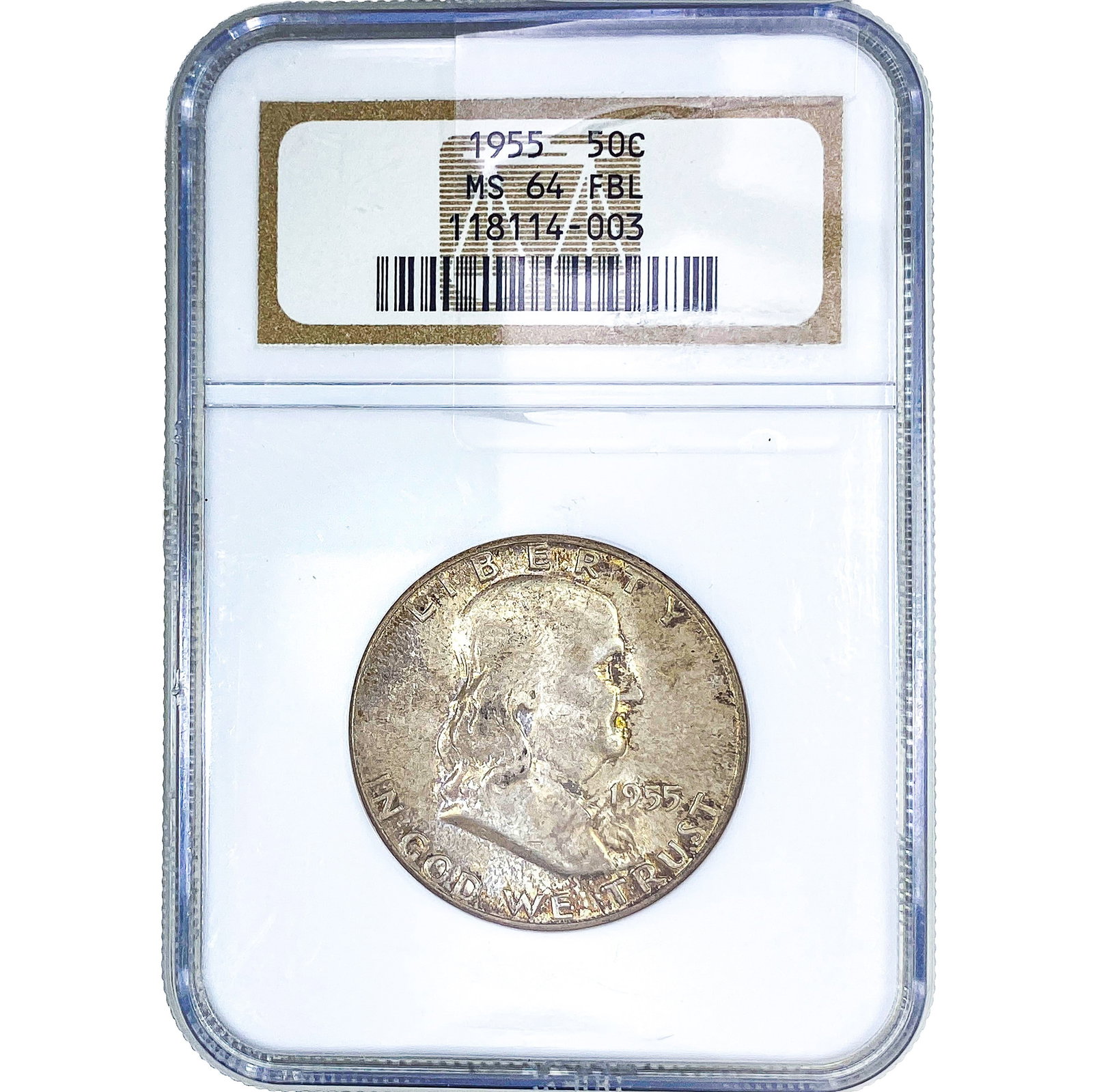 1955 Franklin Half Dollar NGC MS64 FBL: 1955 Franklin Half Dollar NGC MS64 FBL