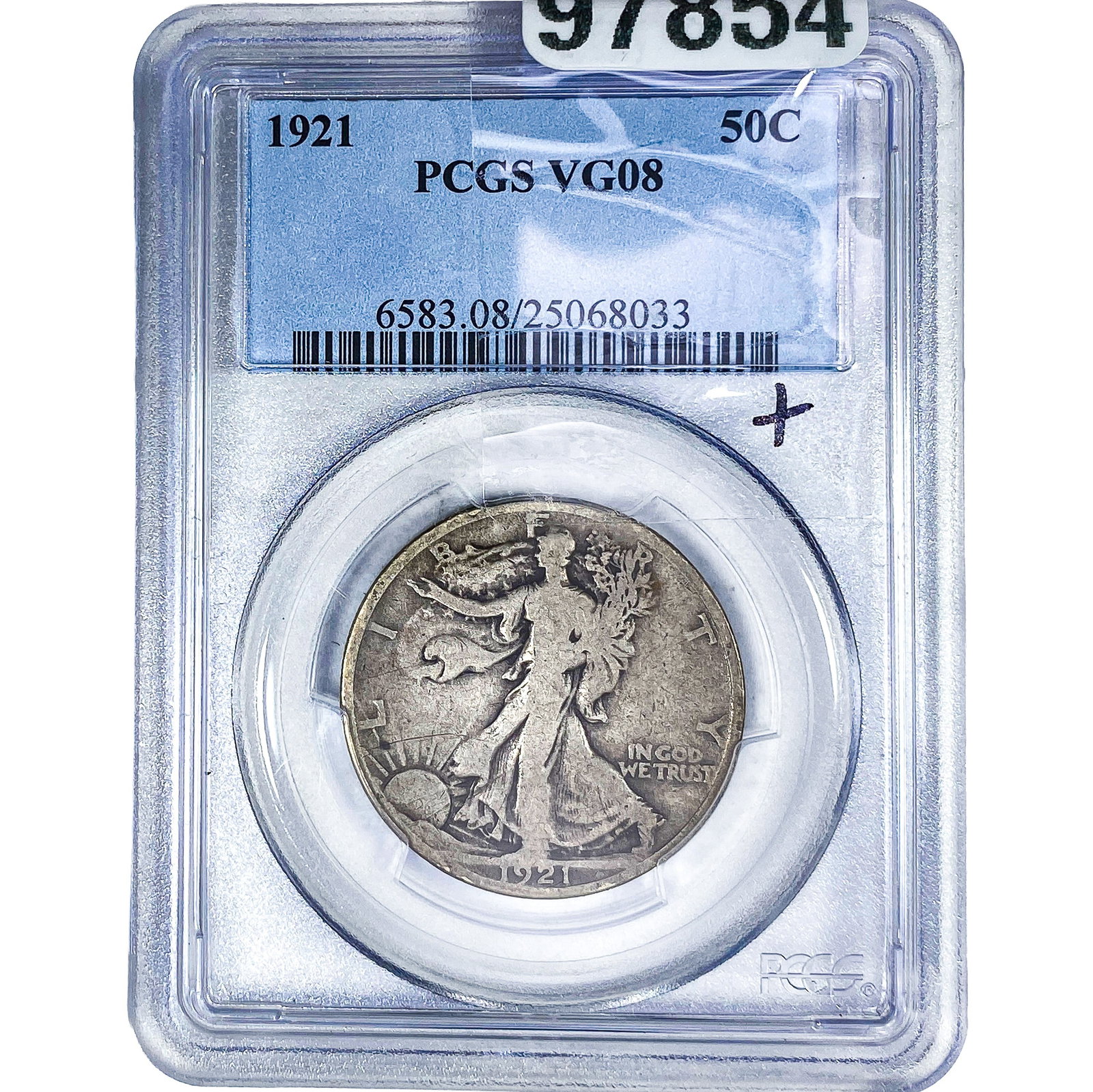 1921 Walking Liberty Half Dollar PCGS VG08: 1921 Walking Liberty Half Dollar PCGS VG08