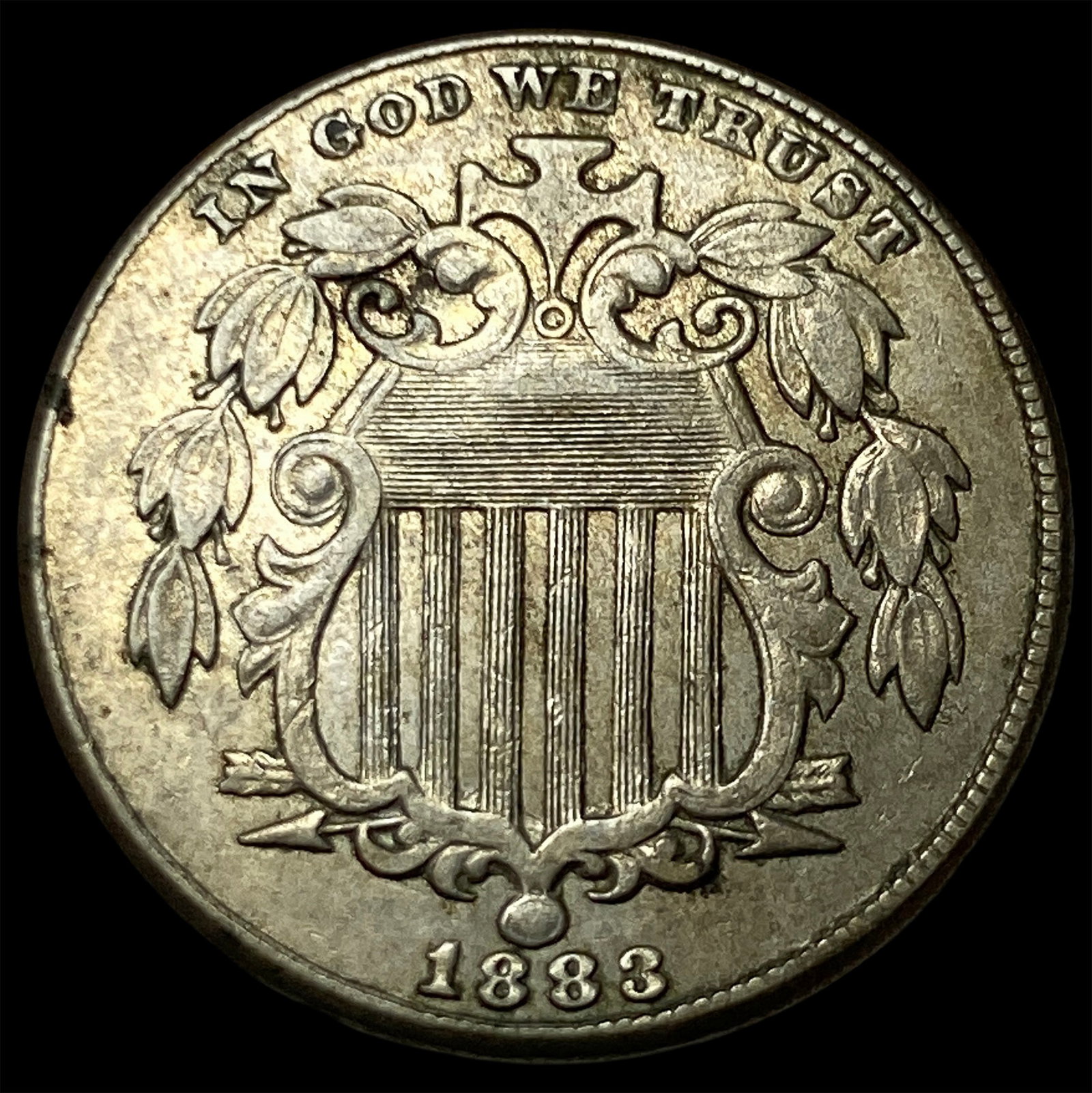 1883 Shield Nickel NEARLY UNCIRCULATED: 1883 Shield Nickel NEARLY UNCIRCULATED