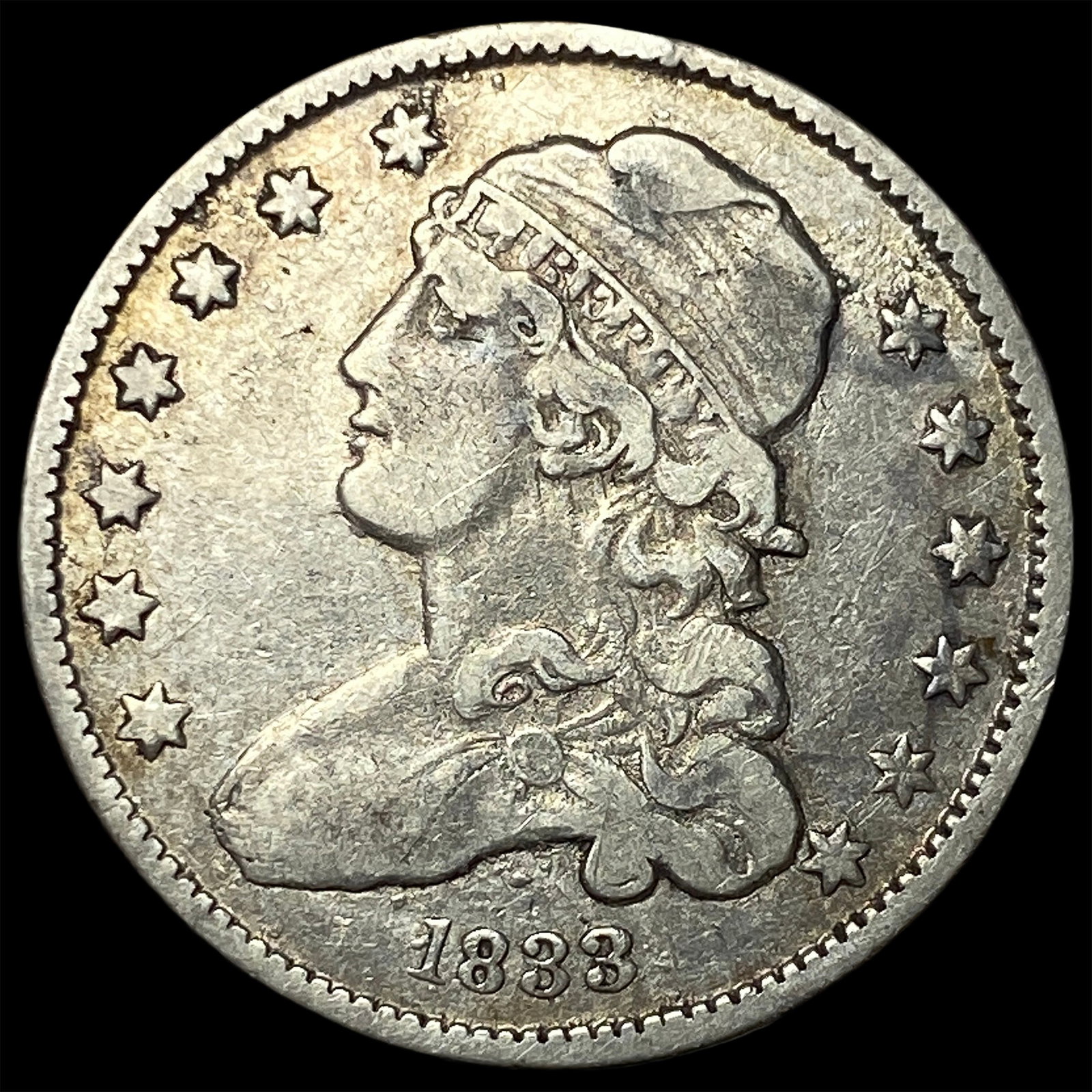 1833 Silver Capped Bust Quarter LIGHTLY CIRCULATED: 1833 Silver Capped Bust Quarter LIGHTLY CIRCULATED