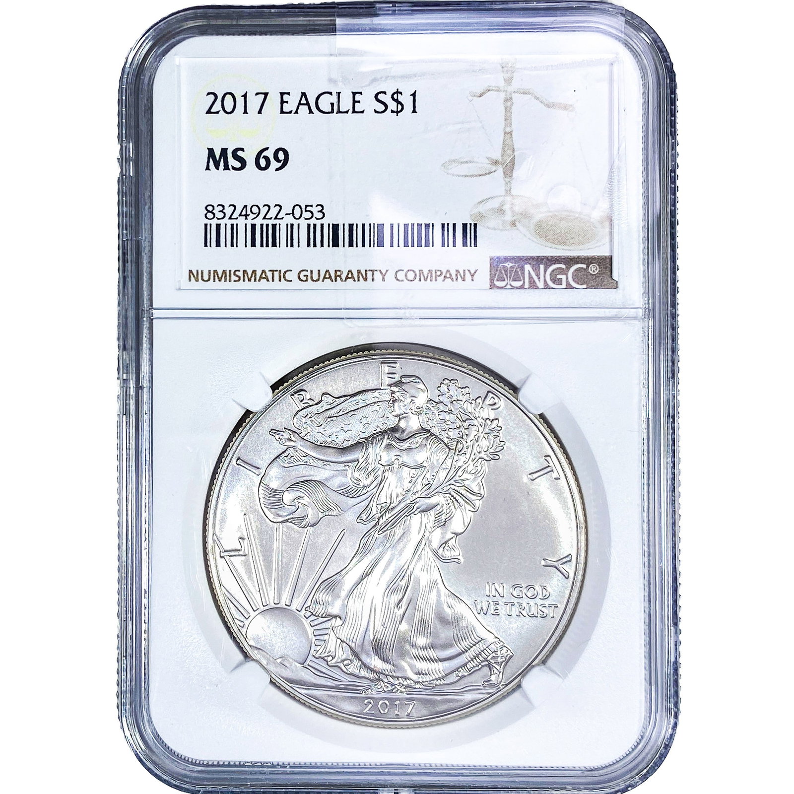2017 Silver Eagle NGC MS69: 2017 Silver Eagle NGC MS69