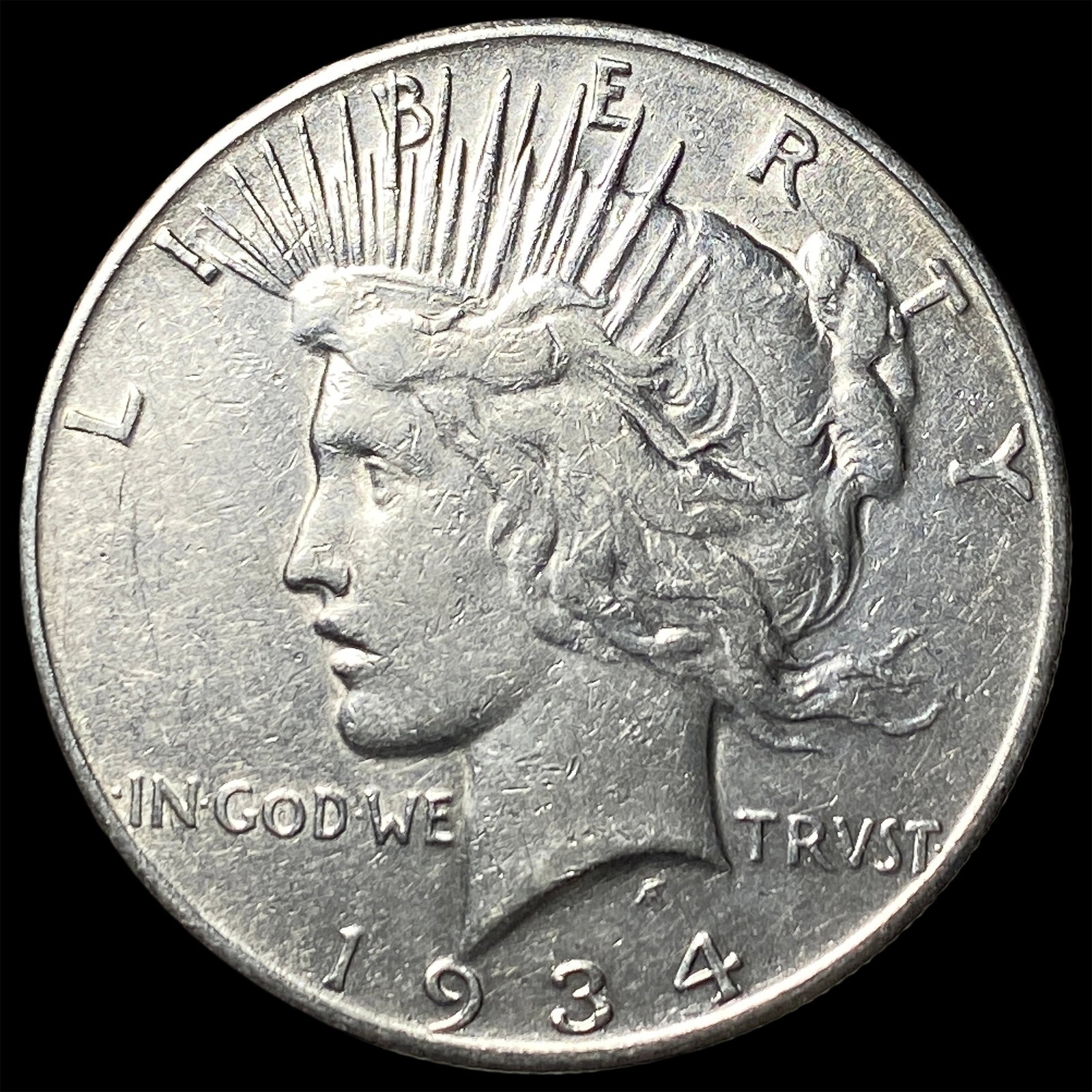 1934-S Silver Peace Dollar NEARLY UNCIRCULATED (1 of 2)