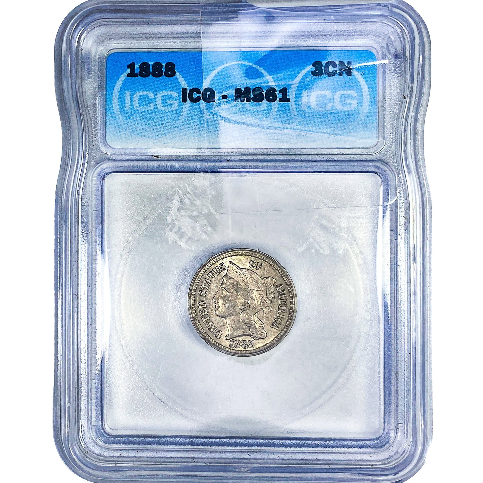 1888 Nickel Three Cent ICG MS61 (1 of 2)