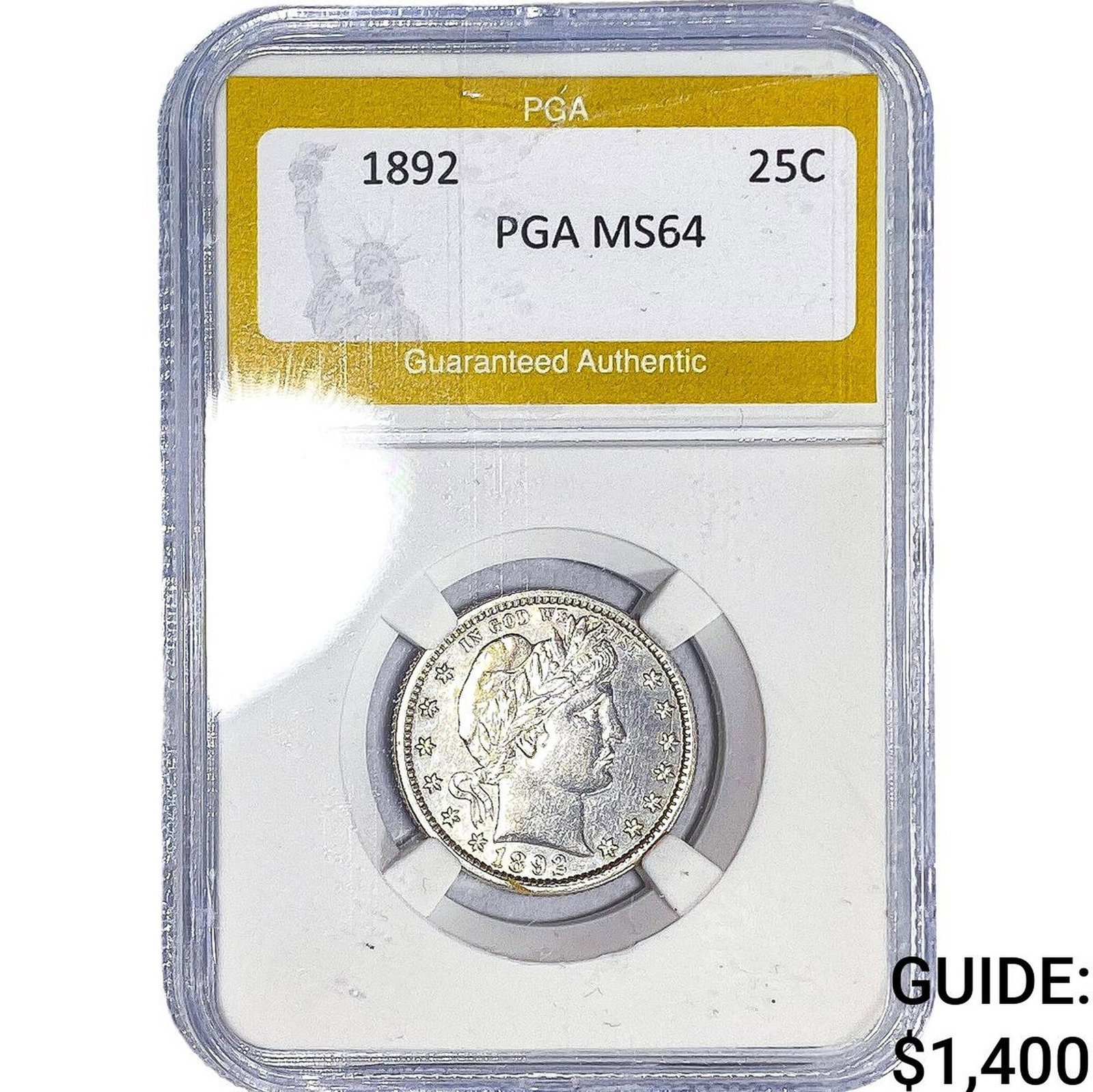 1892 Barber Quarter PGA MS64 (1 of 2)