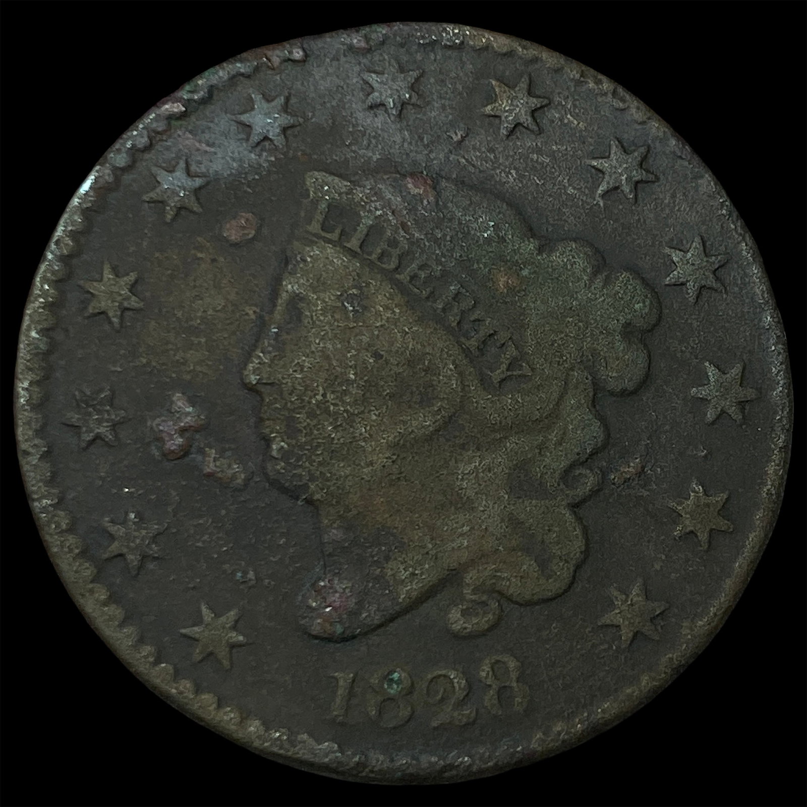 1828 Coronet Head Large Cent NICELY CIRCULATED (1 of 2)